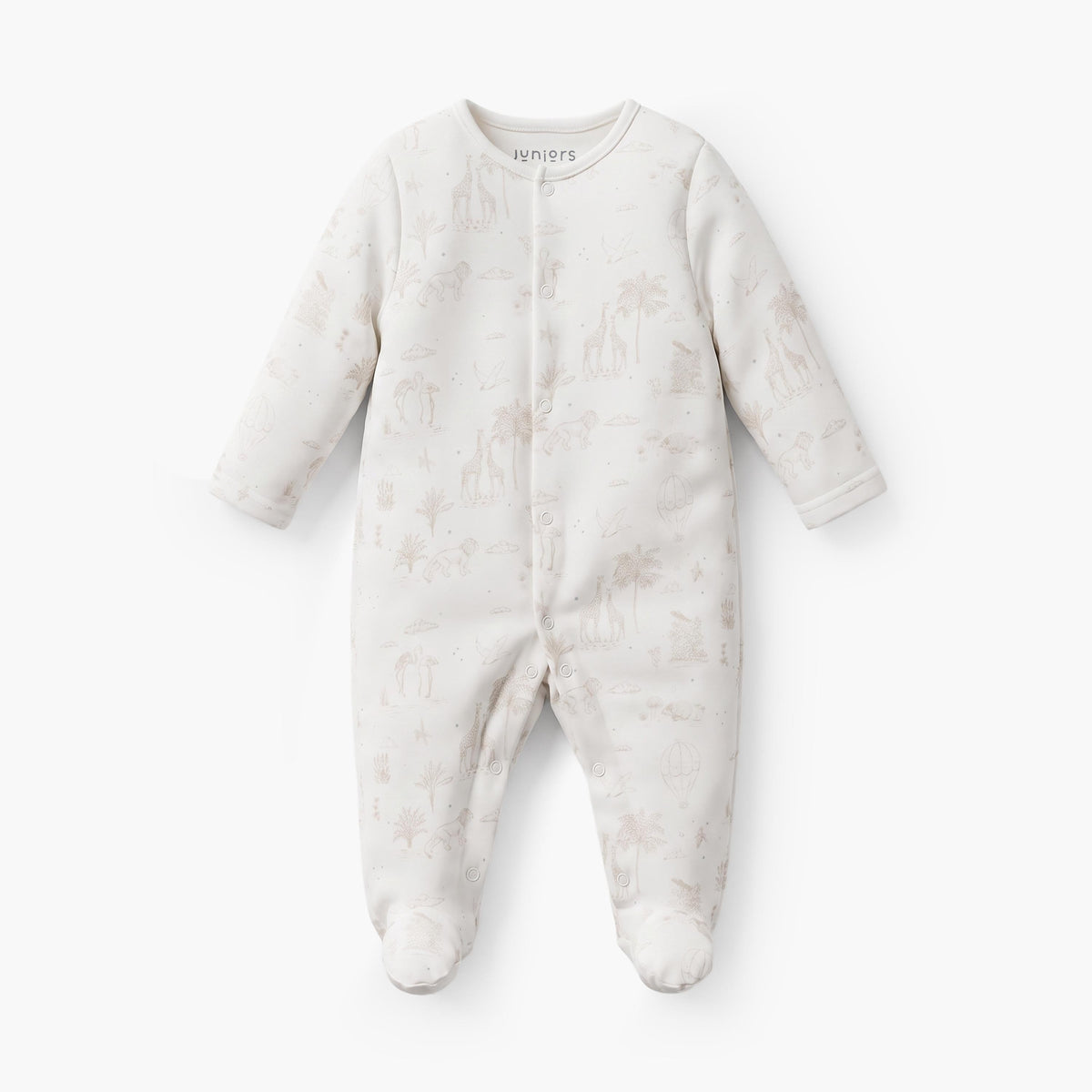 Pack of 5 Juniors Crew Neck Long Sleeves Sleepsuit with Safari Print
