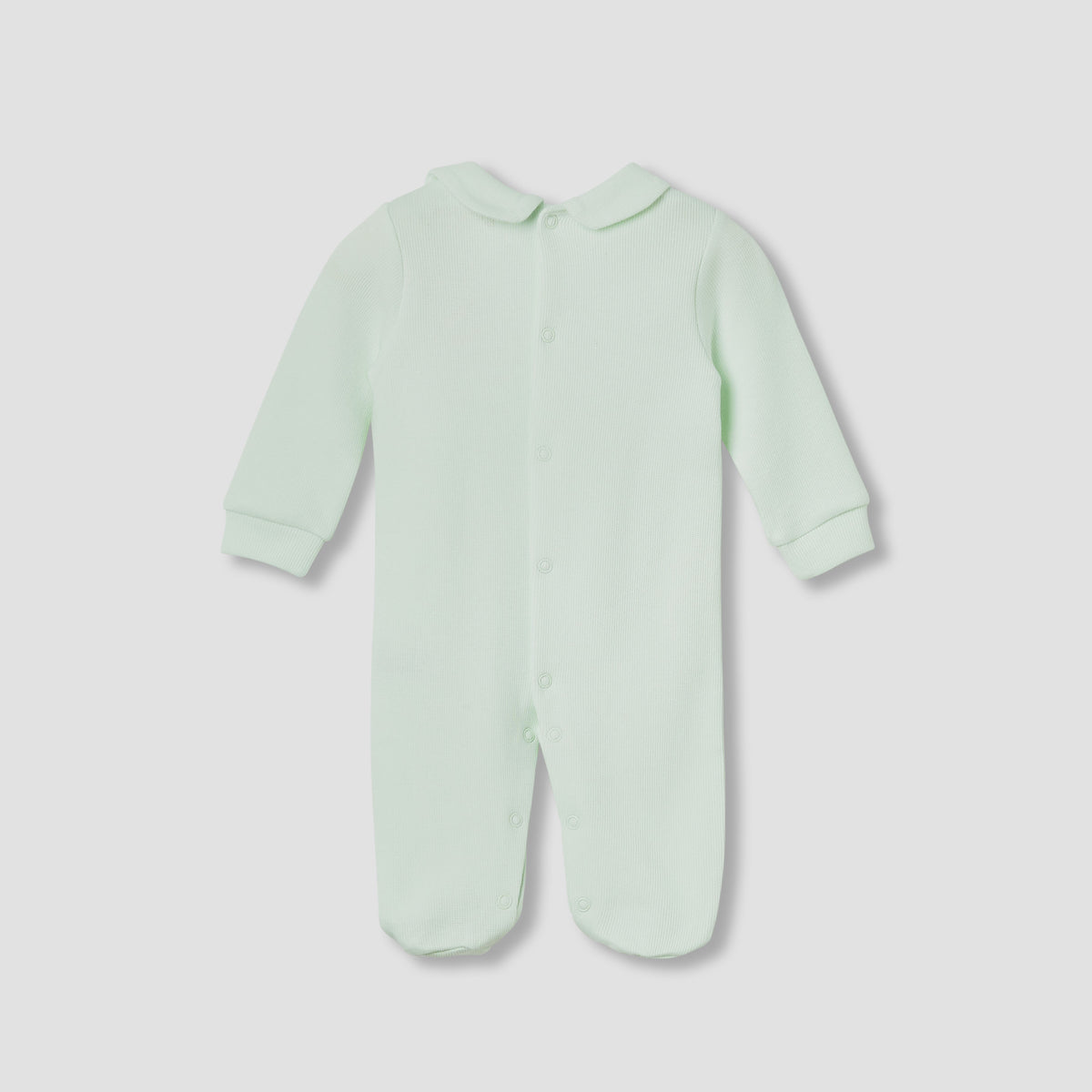 Giggles Collared Neck Sleepsuit with Snap Button Closure - Cotton - Long Sleeves