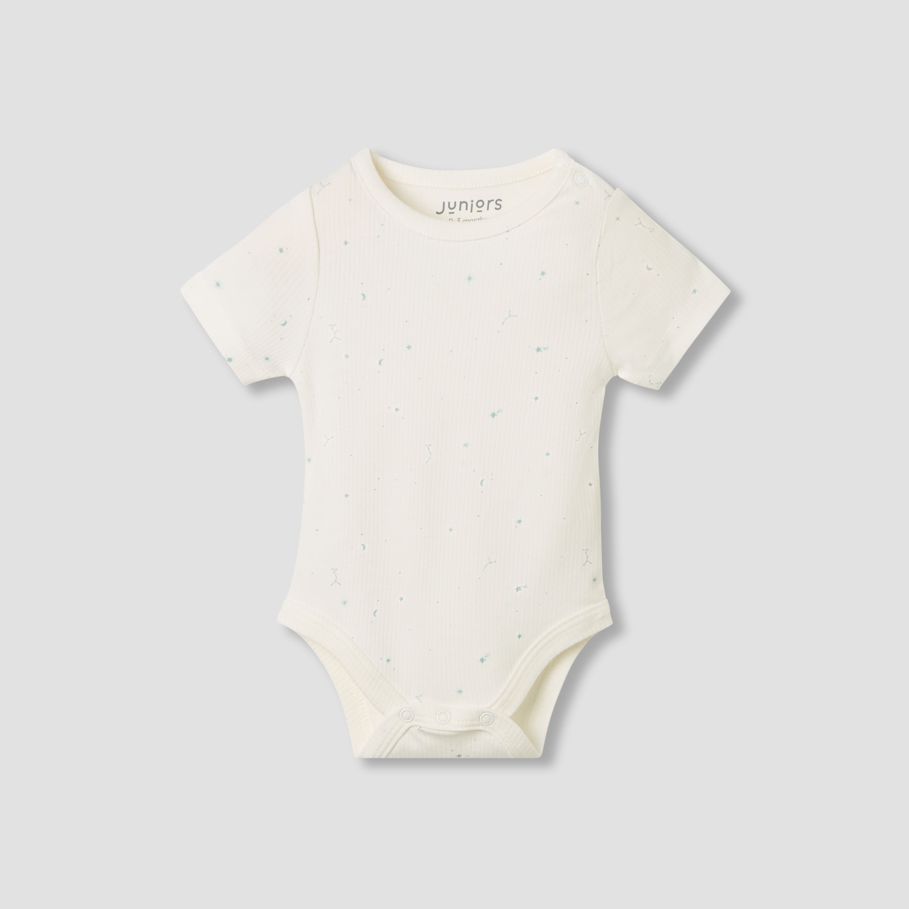 Juniors Round Neck Bodysuit with Snap Button Closure - Short Sleeves - Set of 2