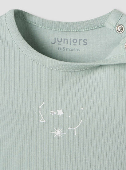 Juniors Round Neck Bodysuit with Snap Button Closure - Short Sleeves - Set of 2-baby-boys-clothing-multipacks-image-4