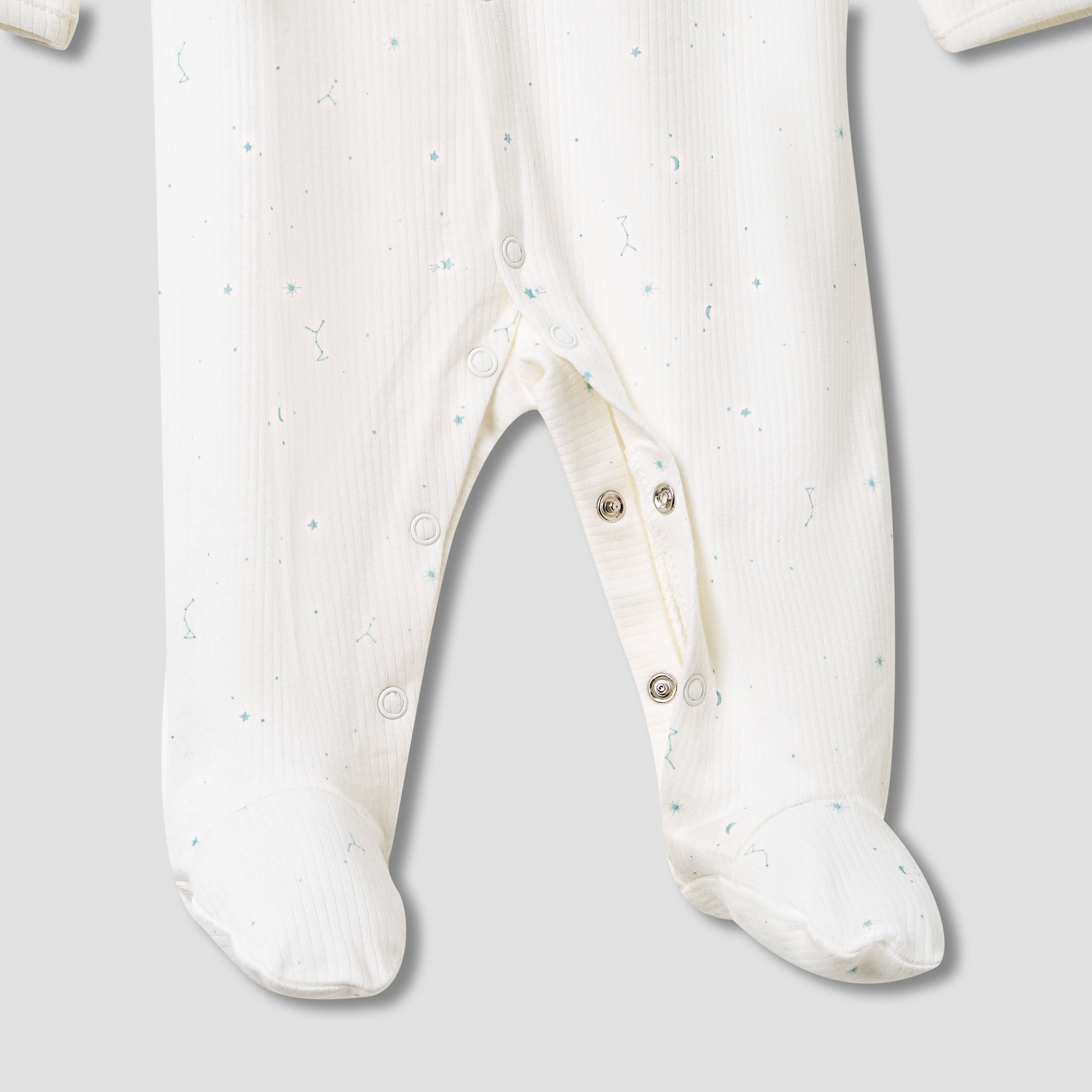 Juniors Round Neck Sleepsuit with Snap Button Closure - Long Sleeves - Set of 2