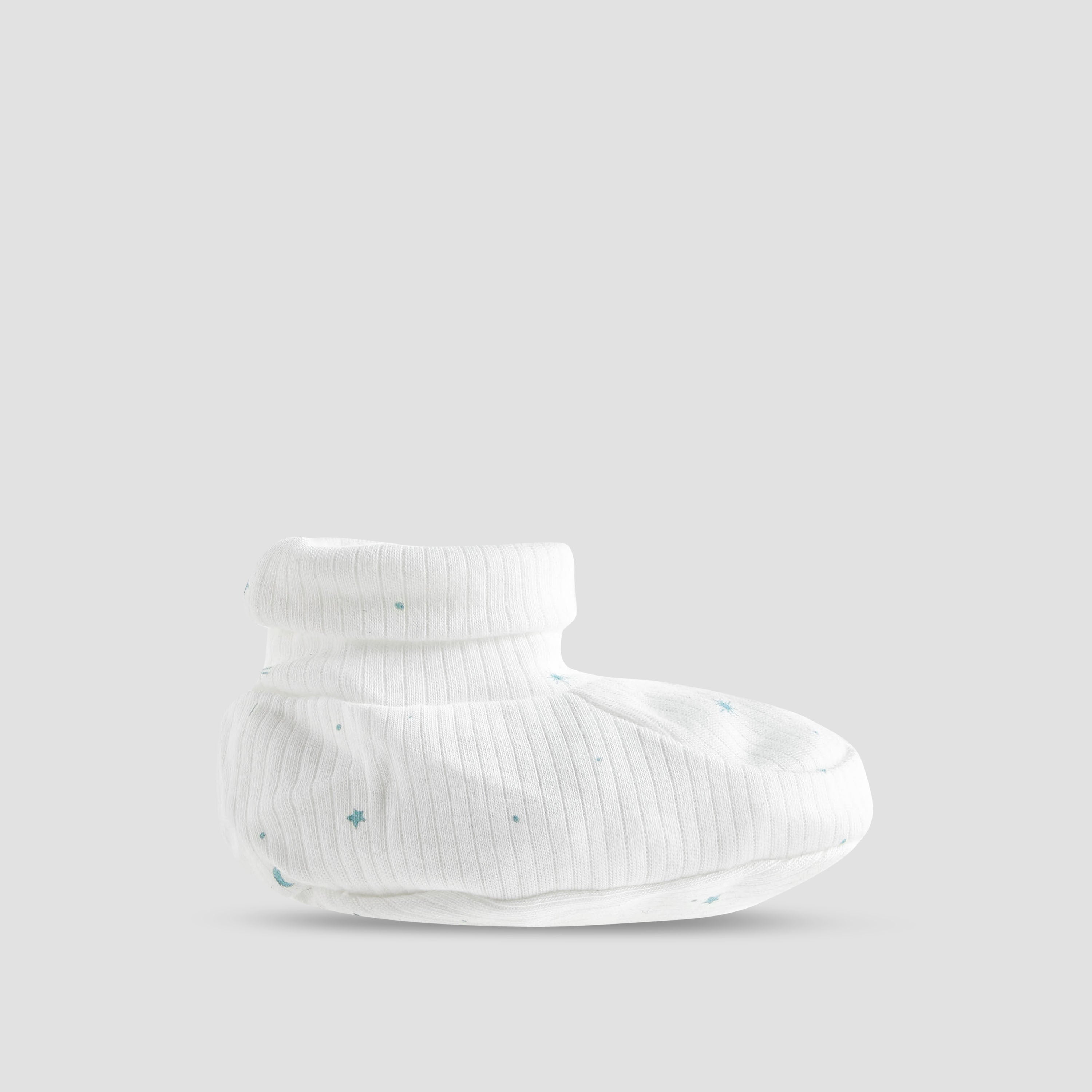 Juniors Boys Booties with Ribbed Texture - Soft Fabric - Set of 2