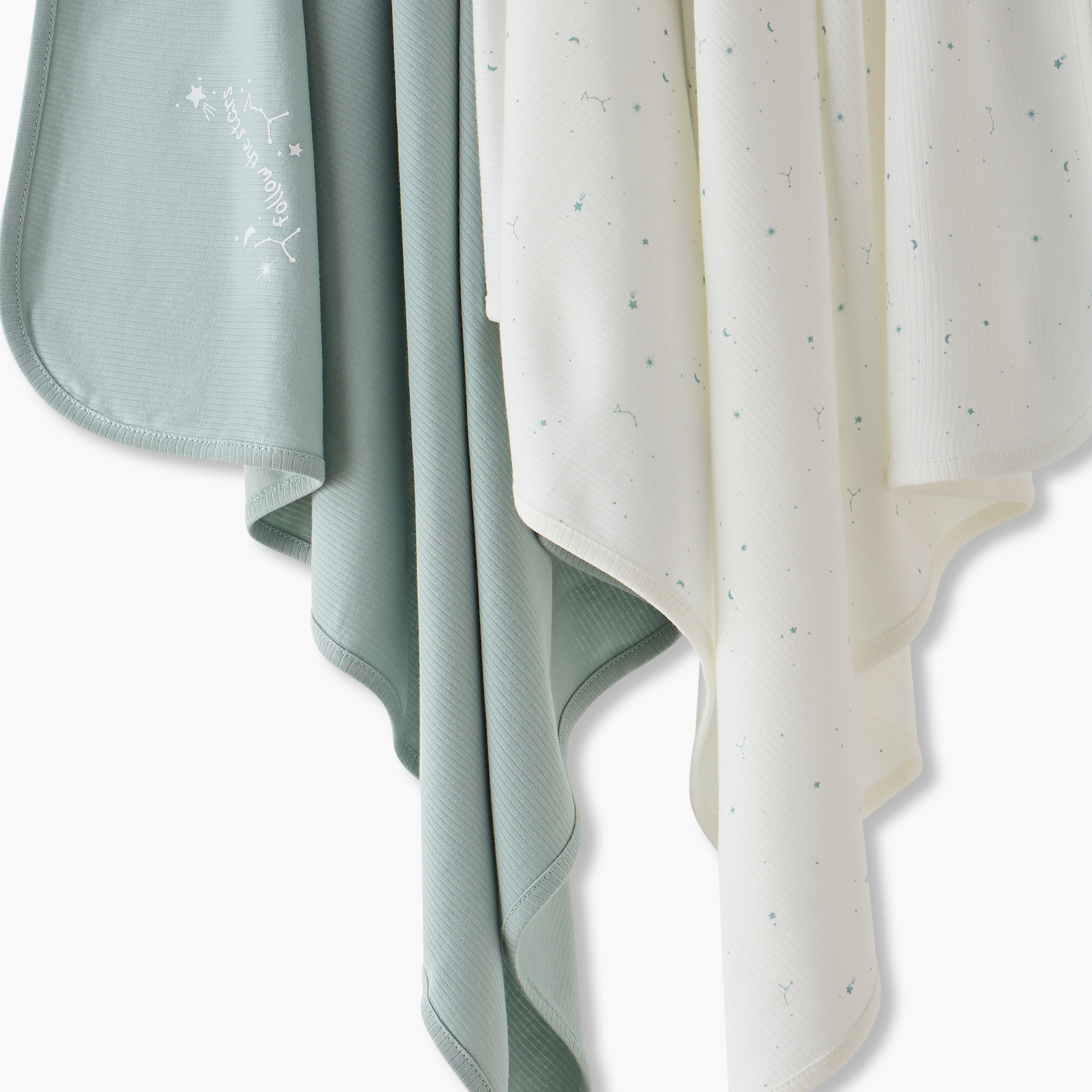 Pack of 2 Juniors Receiving Blanket with Celestial Print