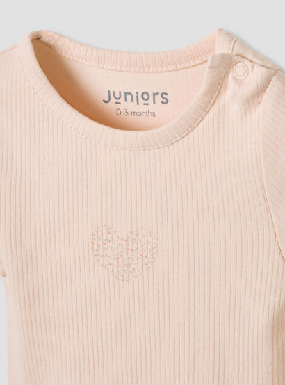 Juniors Round Neck Bodysuit with Snap Button Closure - Short Sleeves - Set of 2-baby-girls-clothing-bodysuits-image-4