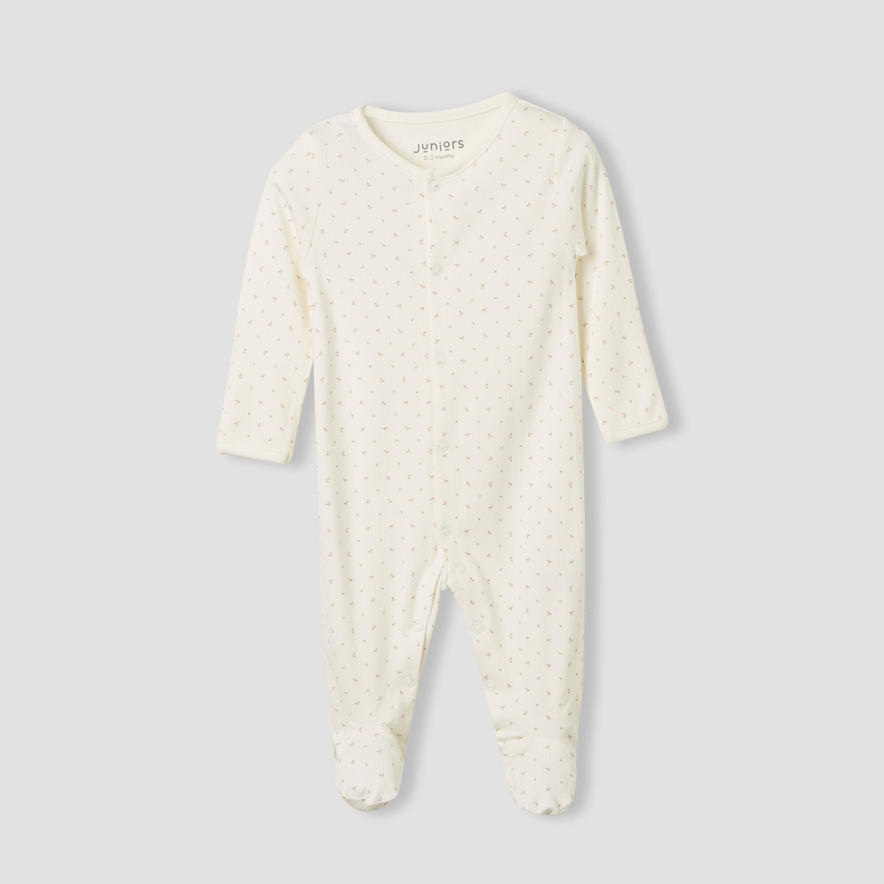 Juniors Round Neck Sleepsuit with Snap Button Closure - Long Sleeves - Set of 2