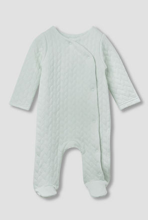 Juniors Jacquard Textured Sleepsuit with Long Sleeves