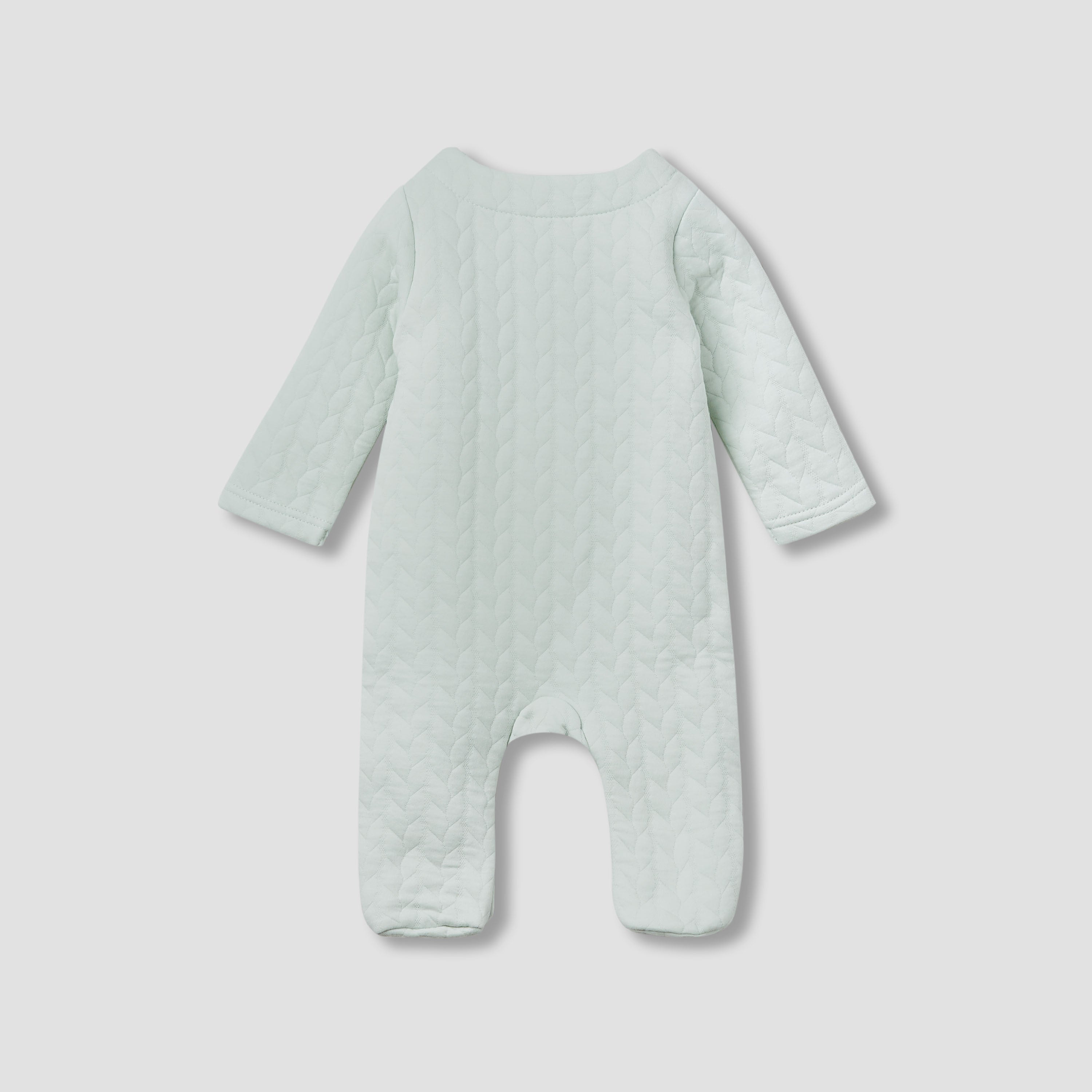 Juniors Jacquard Textured Sleepsuit with Long Sleeves