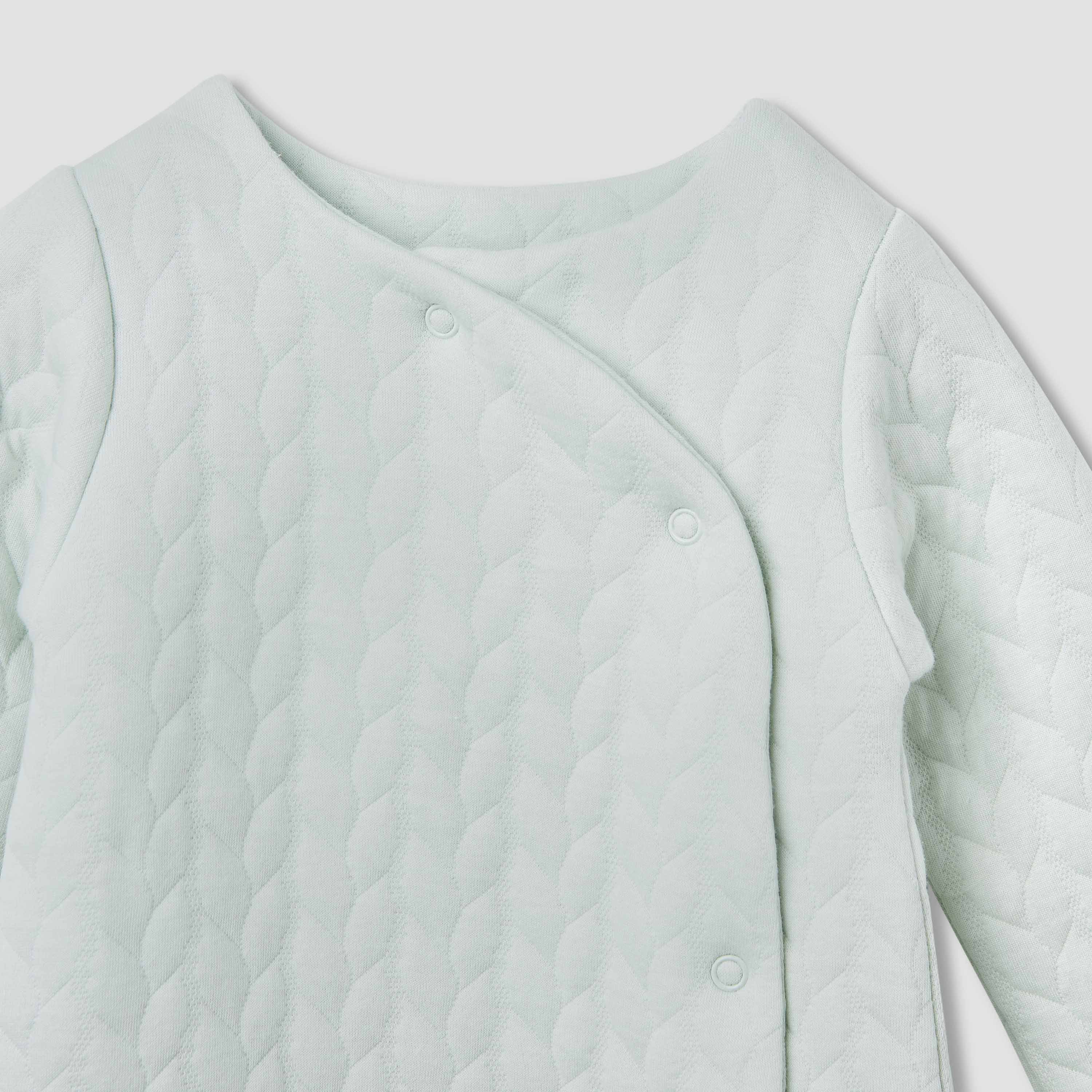 Juniors Jacquard Textured Sleepsuit with Long Sleeves