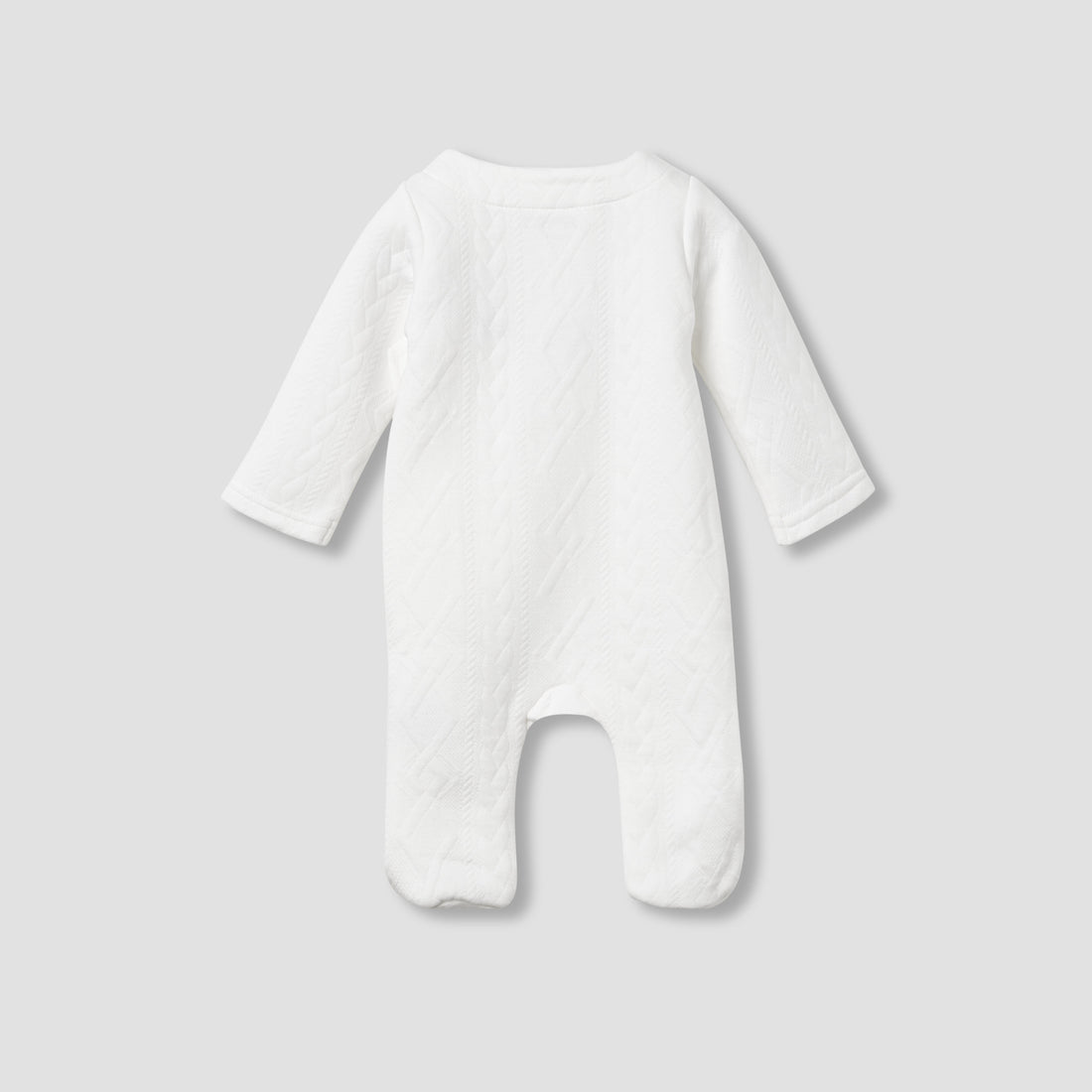 Juniors Jacquard Textured Sleepsuit with Long Sleeves