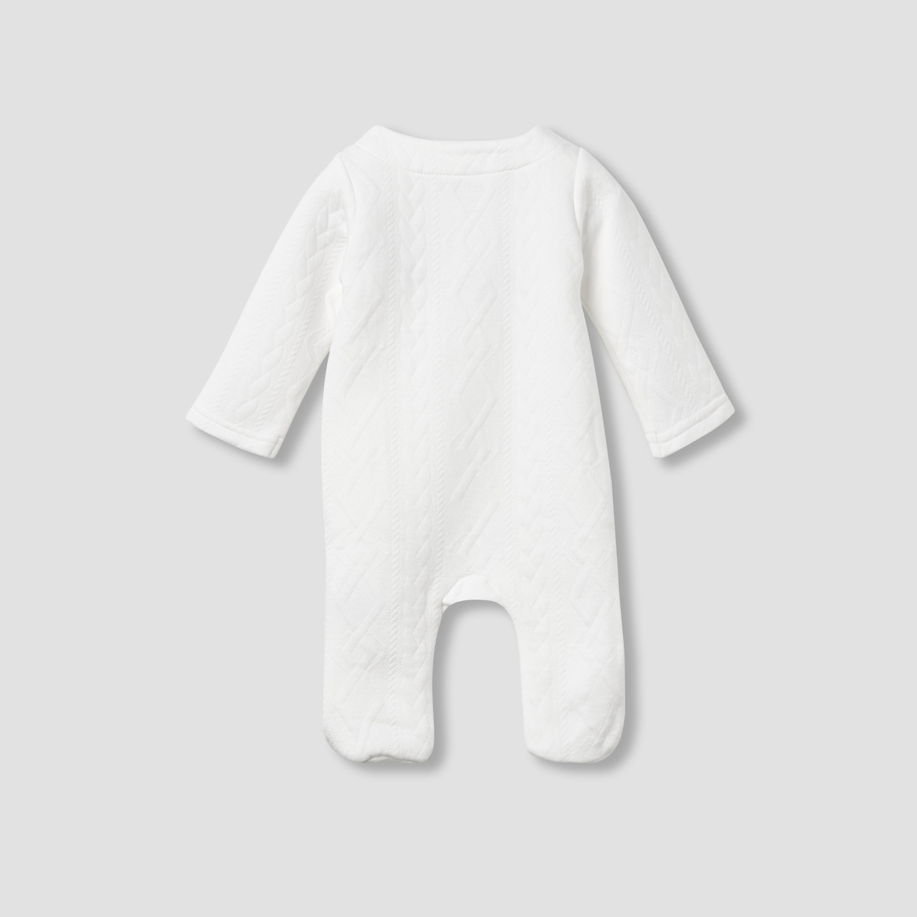 Juniors Jacquard Textured Sleepsuit with Long Sleeves