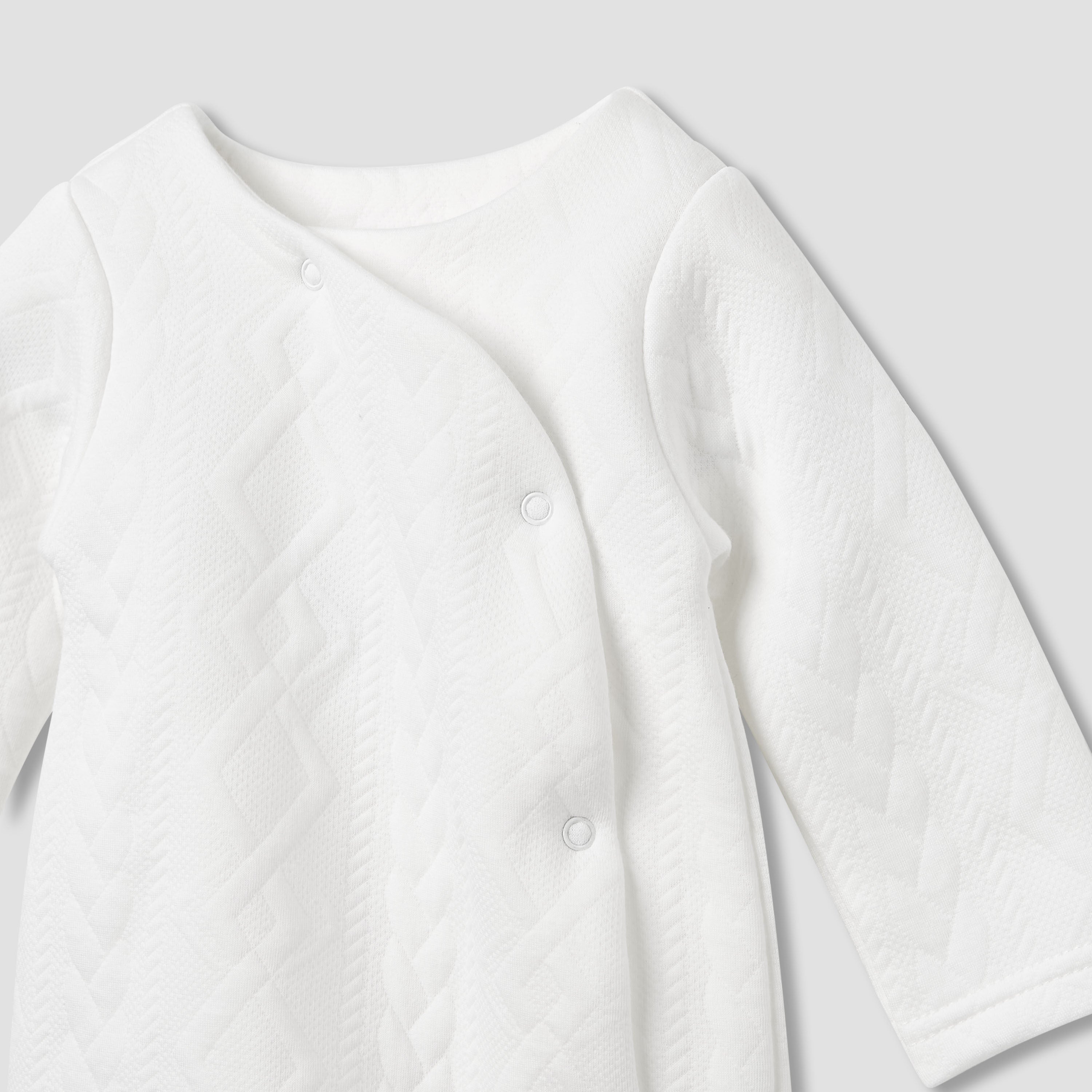 Juniors Jacquard Textured Sleepsuit with Long Sleeves