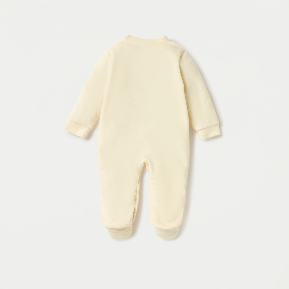 Juniors Bear Applique Velour Closed Feet Sleepsuit with Snap Button Closure