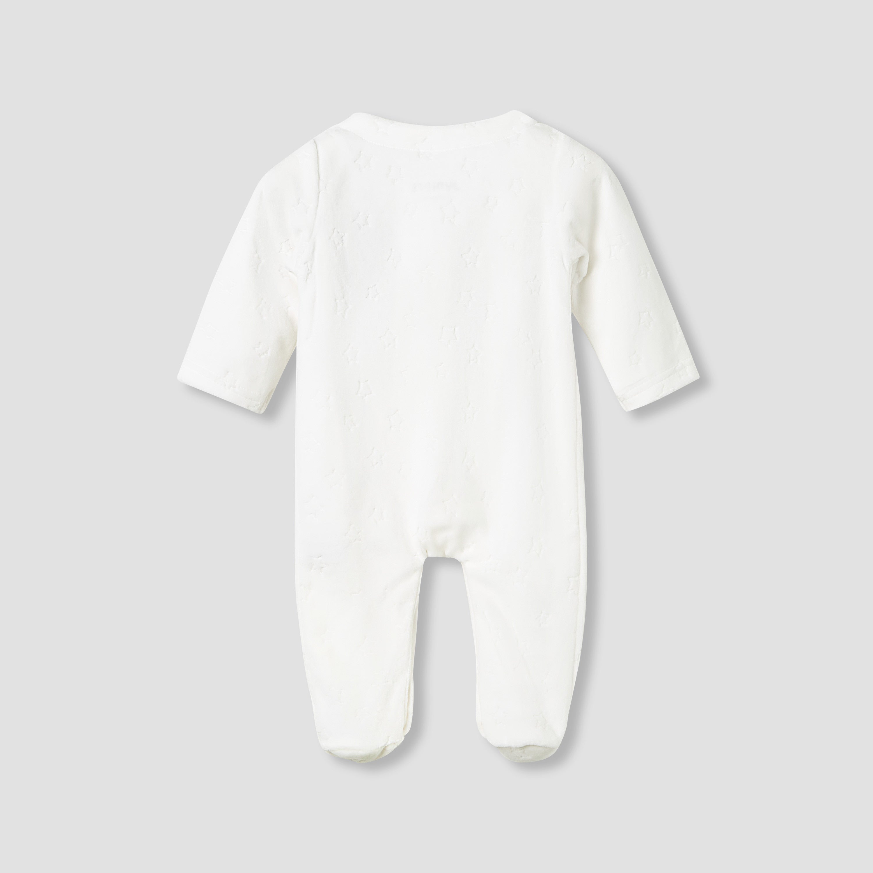 Juniors Crew Neck Sleepsuit with Floral Embroidery - Cotton Blend - Long Sleeves