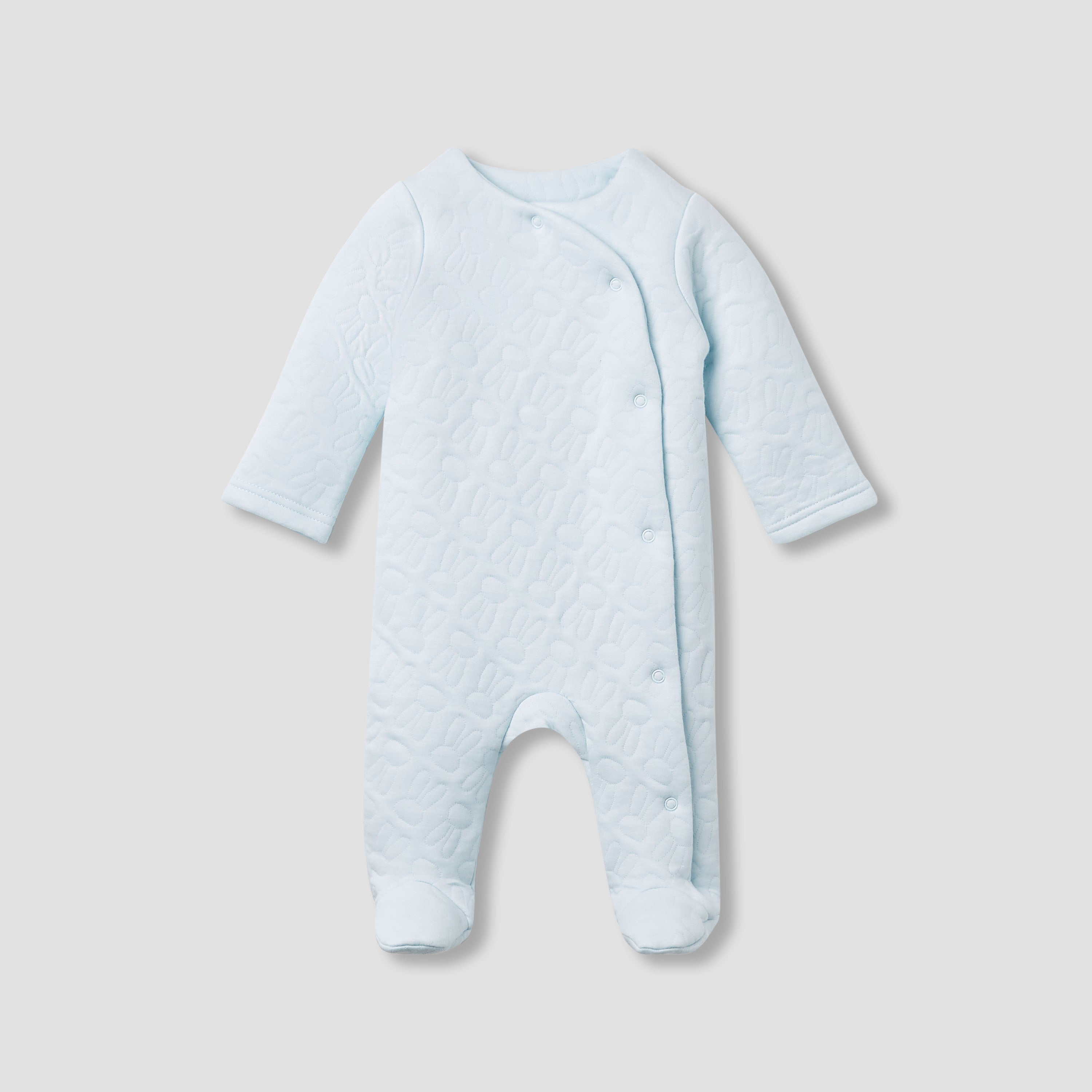 Juniors Bunny Jacquard Padded Sleepsuit with Long Sleeves - Blue / 9-12 mths
