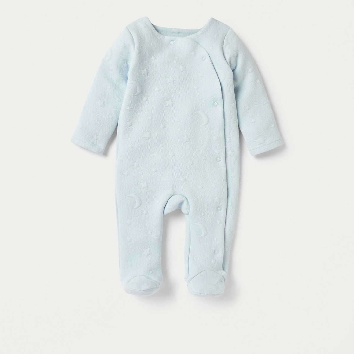 Giggles Jacquard Textured Padded Closed Feet Sleepsuit with Long Sleeves