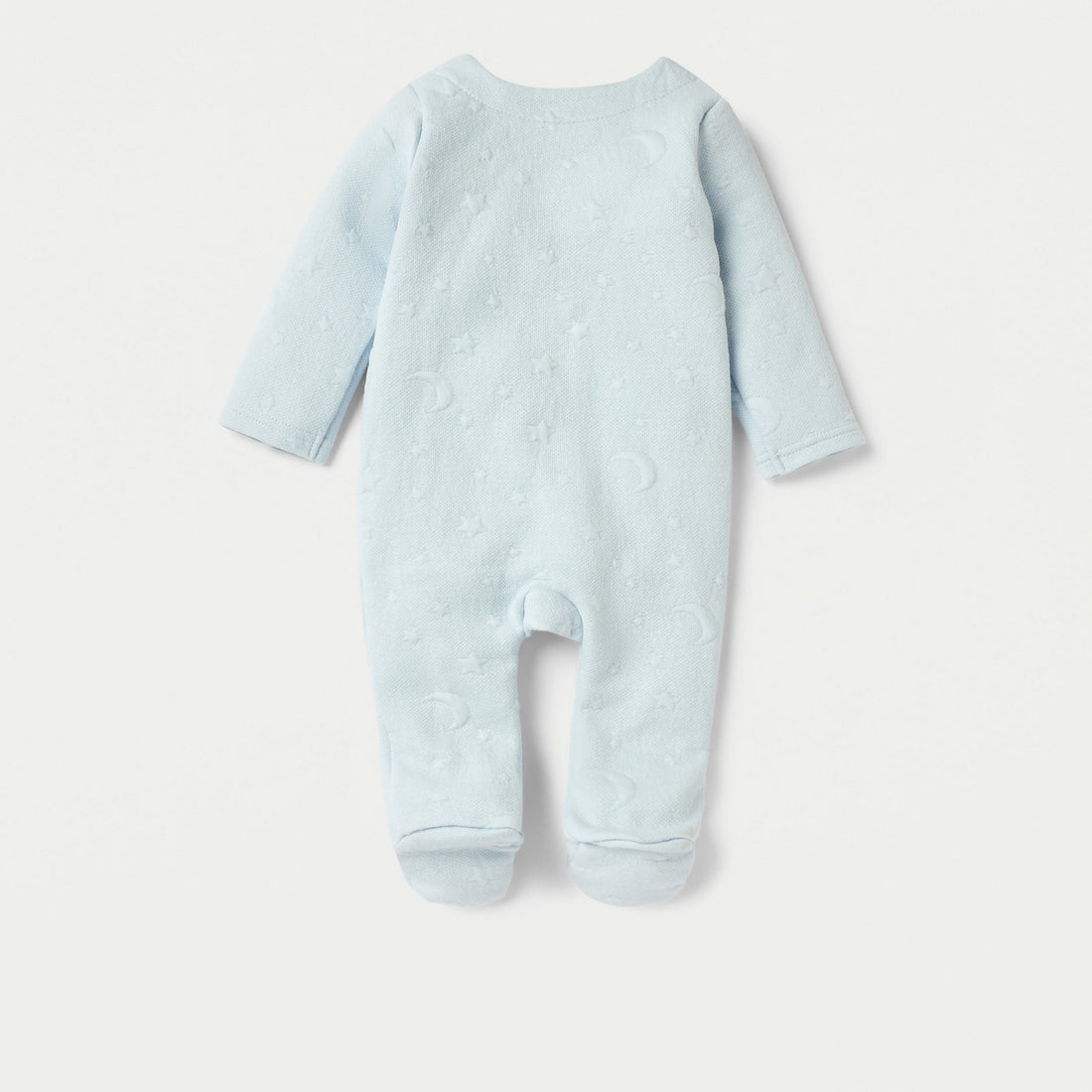 Giggles Jacquard Textured Padded Closed Feet Sleepsuit with Long Sleeves