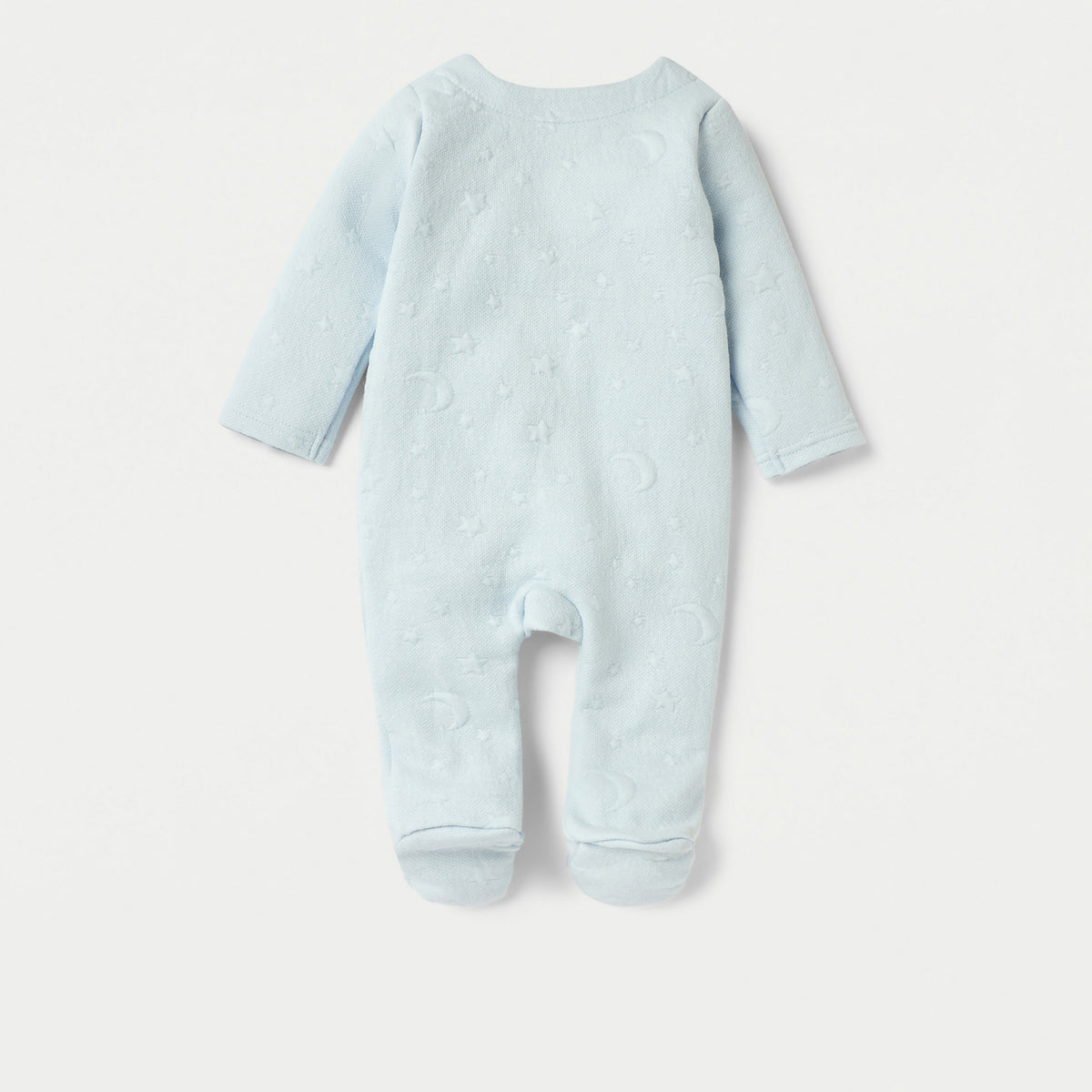 Giggles Jacquard Textured Padded Closed Feet Sleepsuit with Long Sleeves