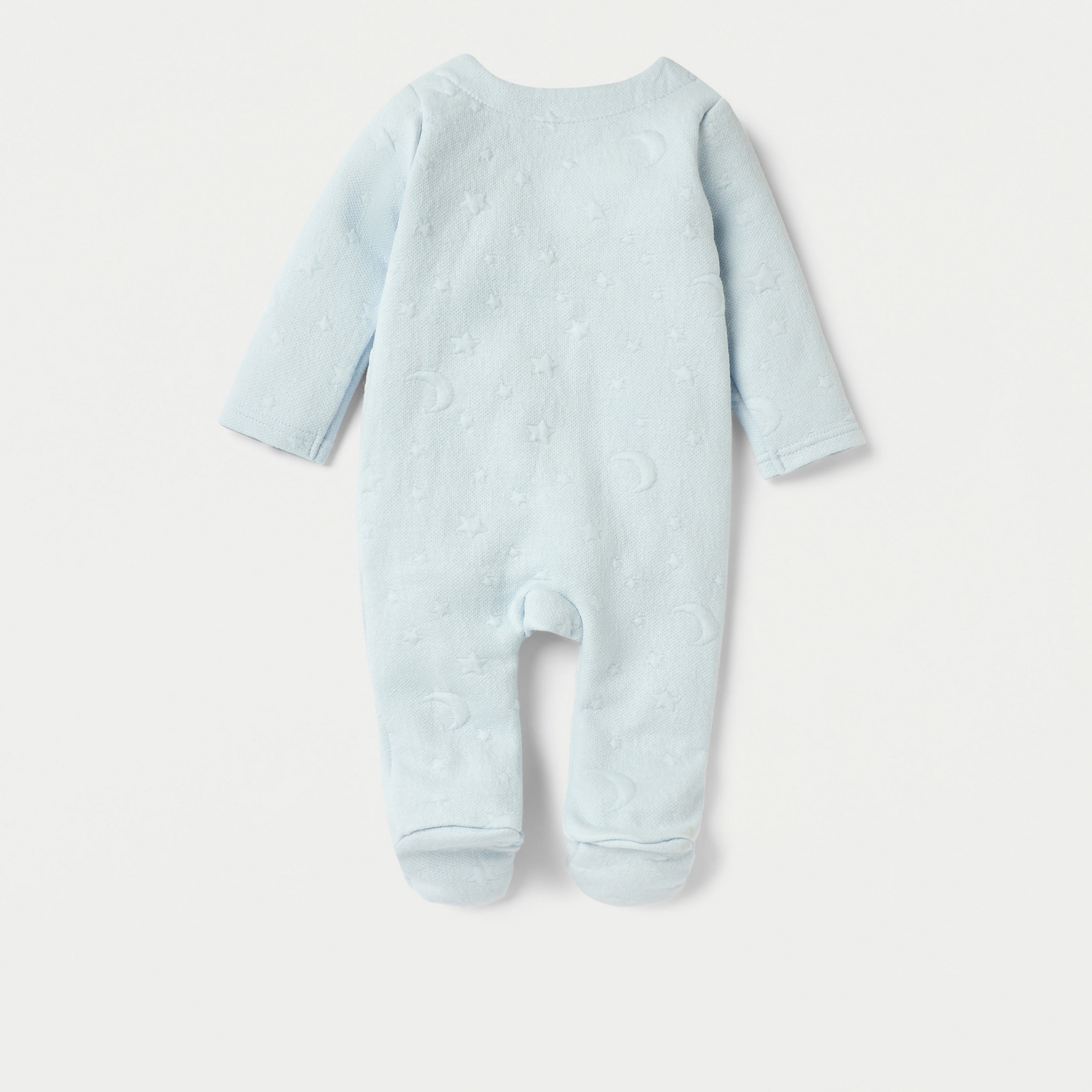 Giggles Jacquard Textured Padded Closed Feet Sleepsuit with Long Sleeves