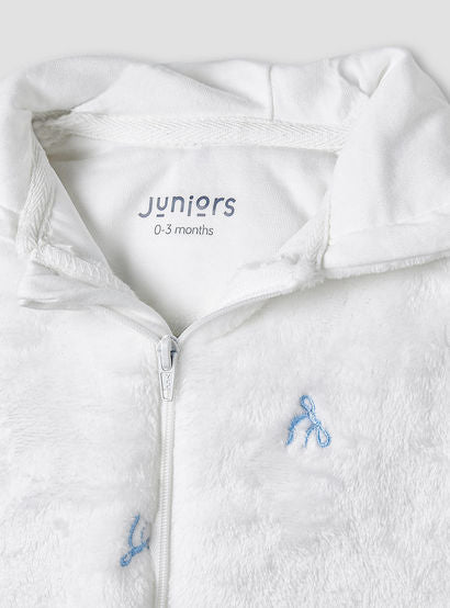 Juniors Hooded Sleepsuit with Bow Embroidery - Polyester - Long Sleeves-baby-girls-clothing-nightwear-sleepsuits-image-4