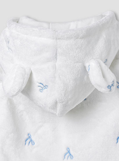 Juniors Hooded Sleepsuit with Bow Embroidery - Polyester - Long Sleeves-baby-girls-clothing-nightwear-sleepsuits-image-6