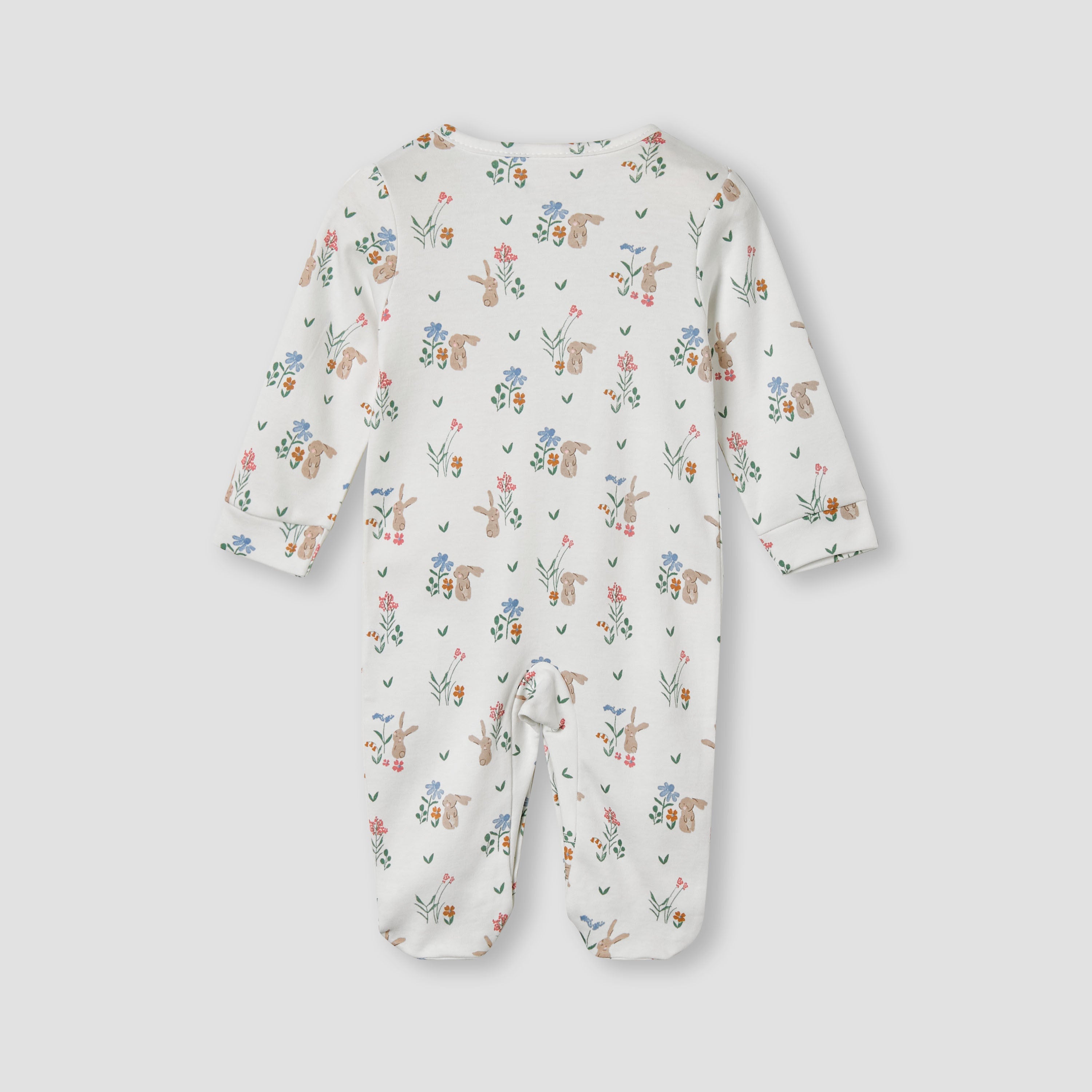Juniors Bunny Print Sleepsuit with Long Sleeves