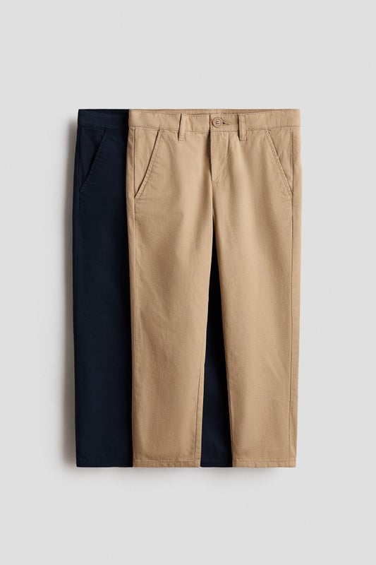 2-pack cotton twill chinos