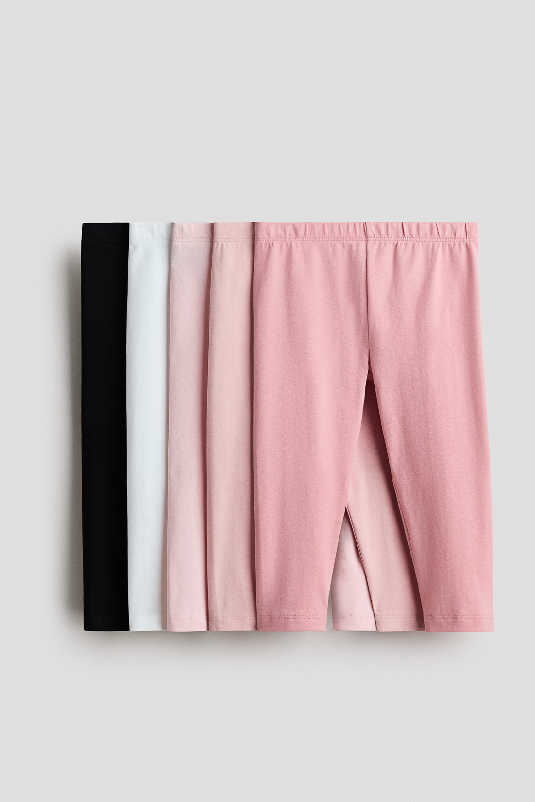 5-pack cotton leggings - Pink White Black / 9-10 Years
