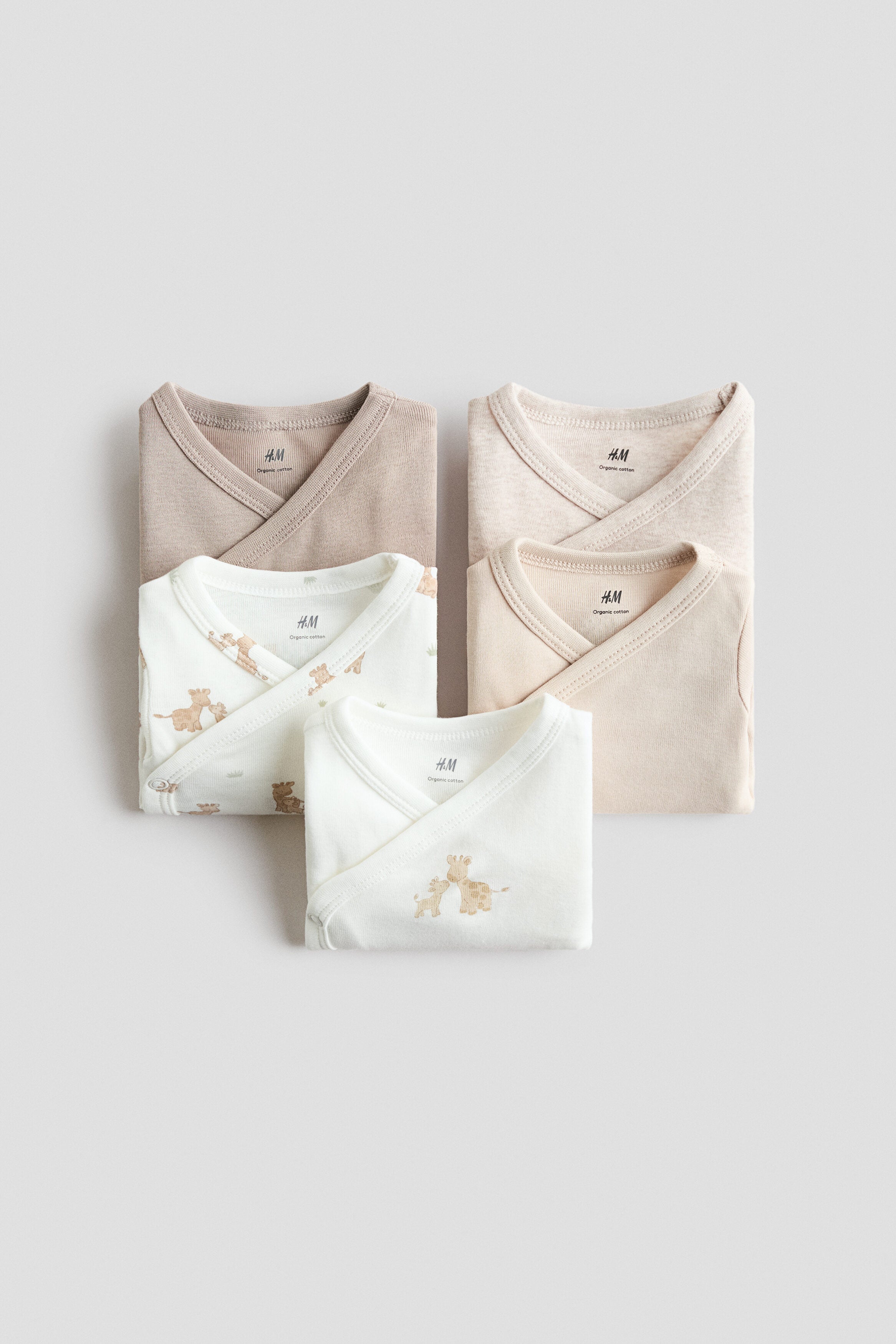 5-pack wrapover bodysuits