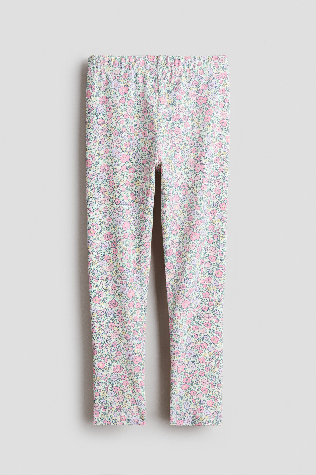 Printed jersey leggings - White Pink Floral / 9-10 Years
