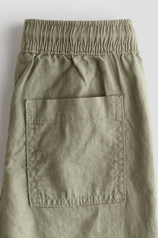 Linen-blend trousers