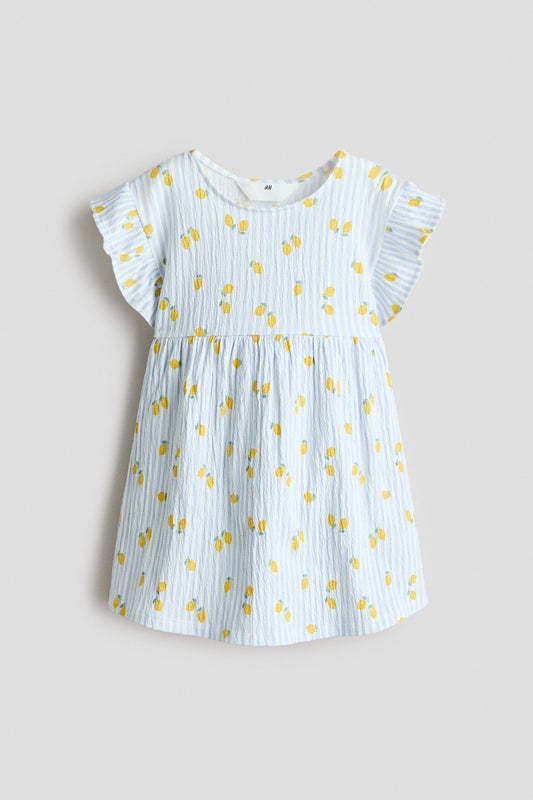 Flutter-sleeved cotton dress