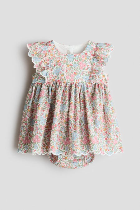 Frill-trimmed bodysuit dress