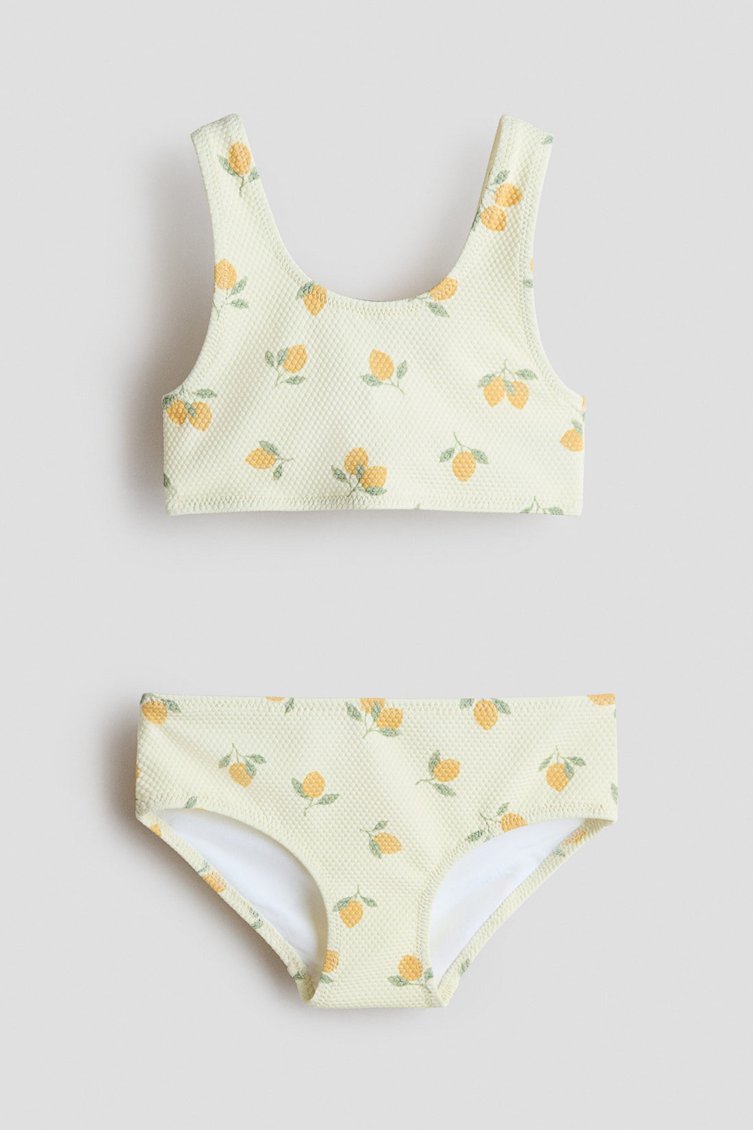 Textured bikini - Light Yellow Lemons / 8-10 Years