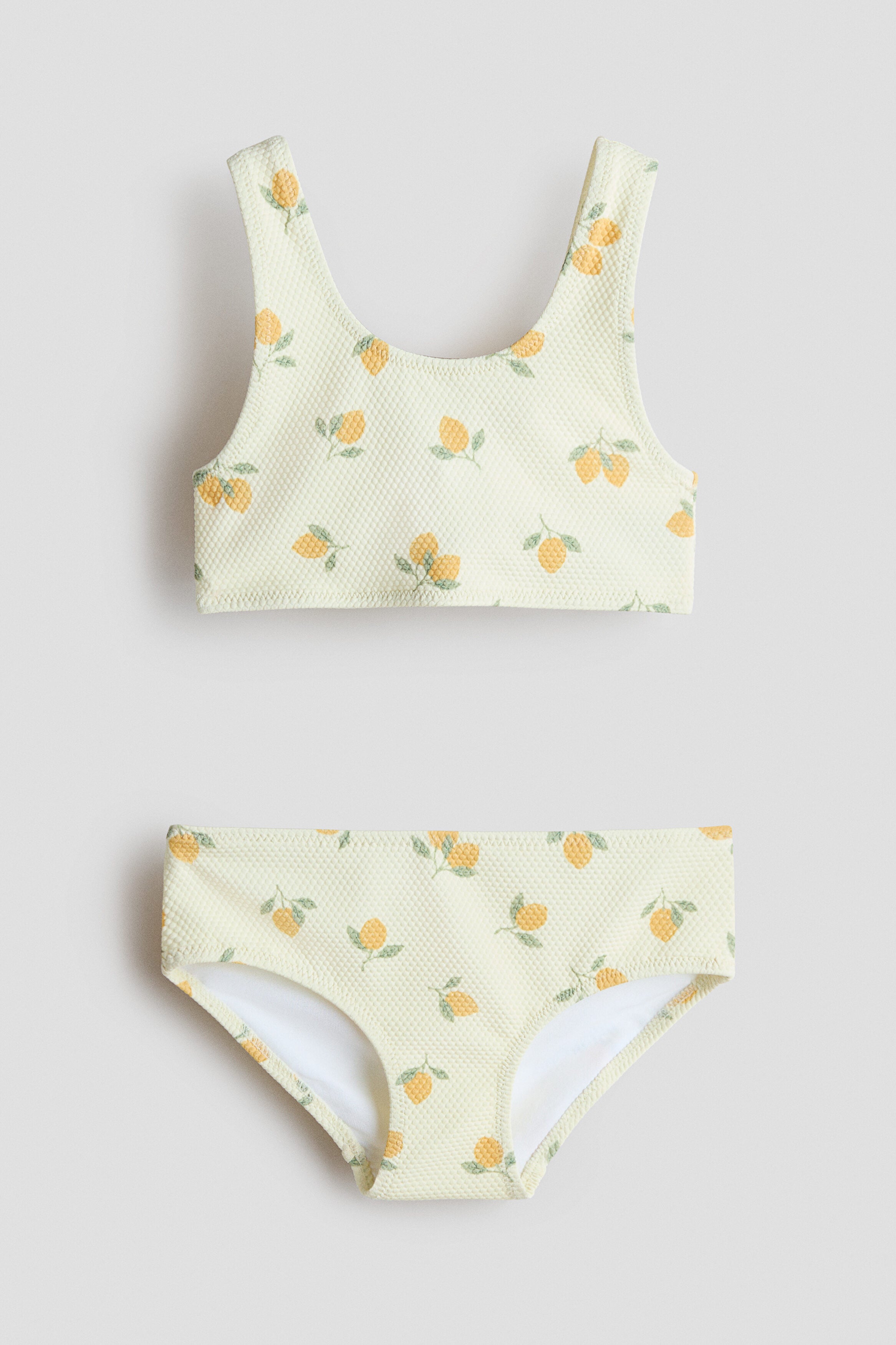 Textured bikini - Light Yellow Lemons / 8-10 Years