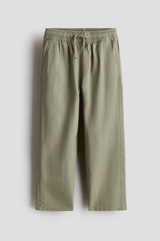 Linen-blend trousers