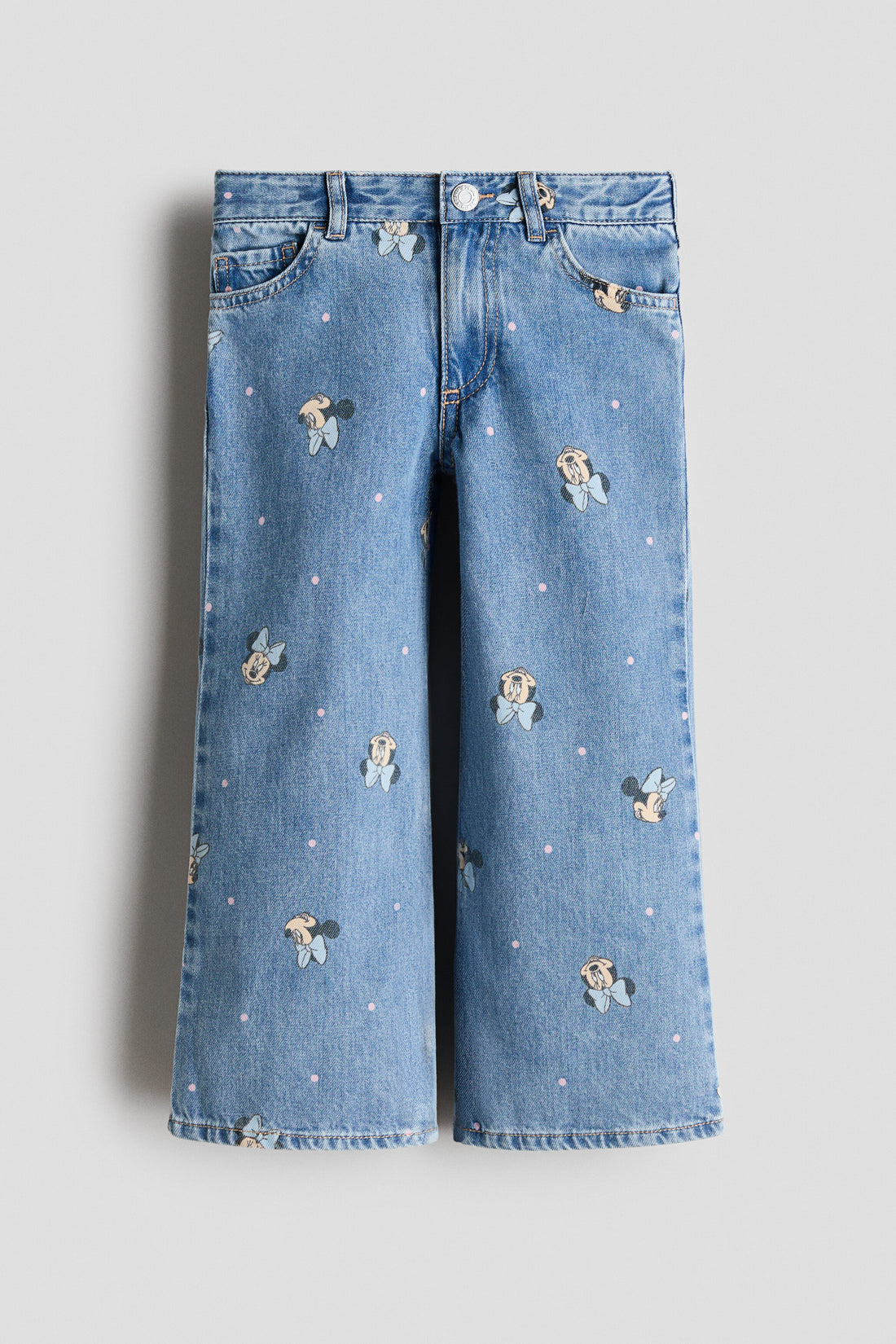 Printed Wide Leg Jeans - 3Y