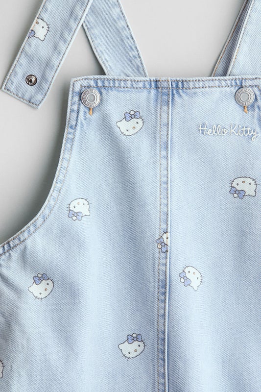 Printed dungaree dress