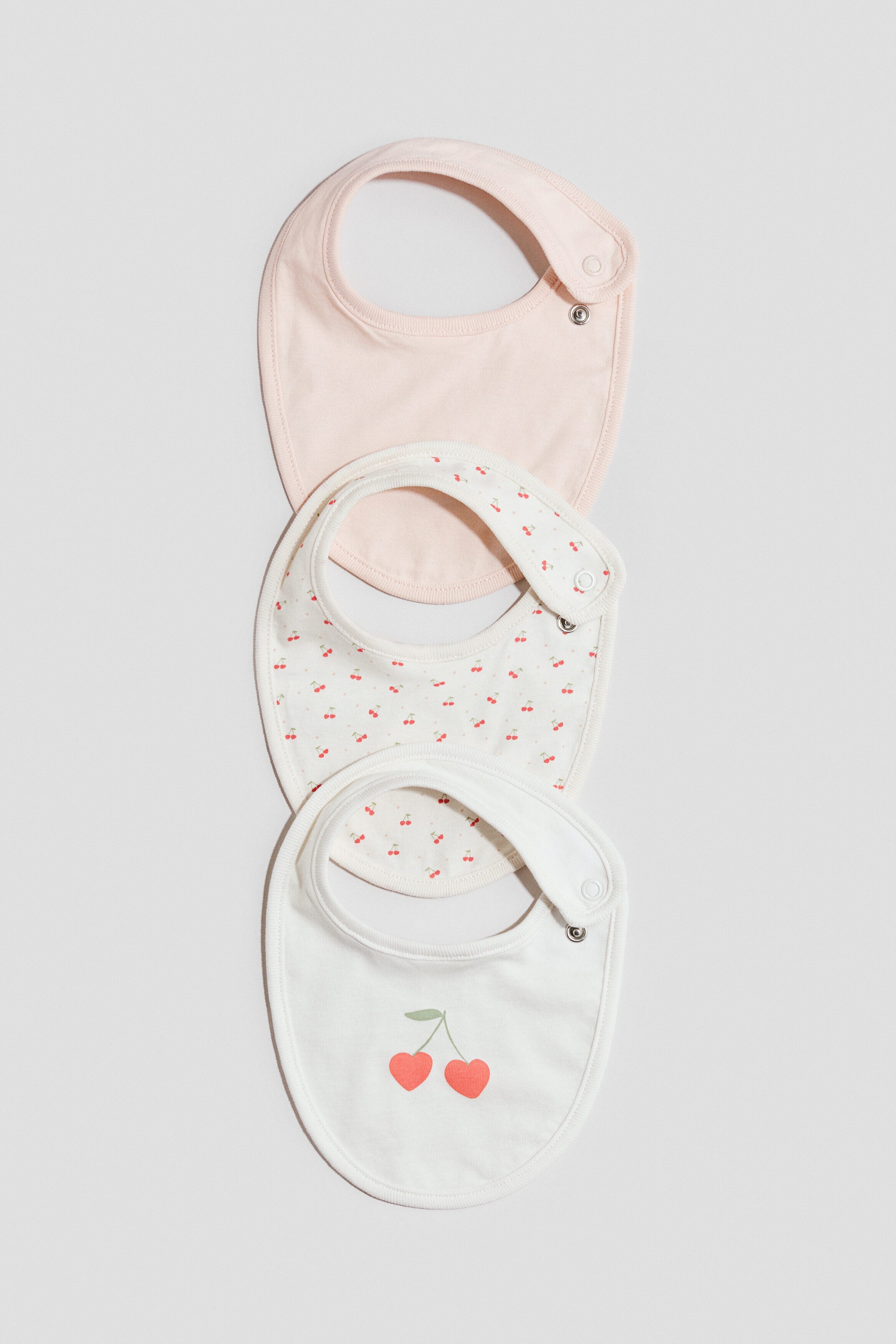 3-pack jersey bibs - Light Pink Cherries
