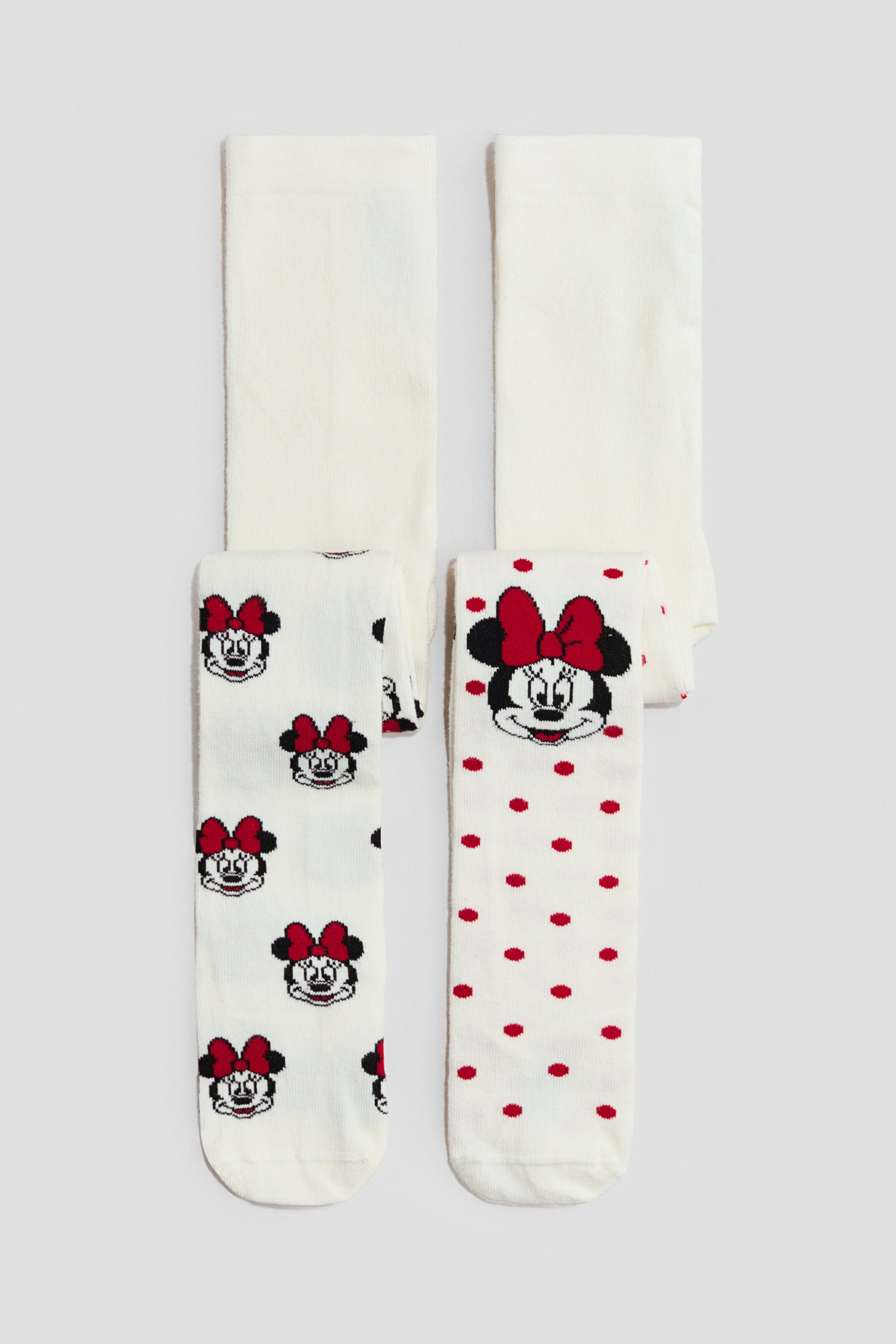 2-pack jacquard-knit tights - White Minnie Mouse / 1.5-2 Years