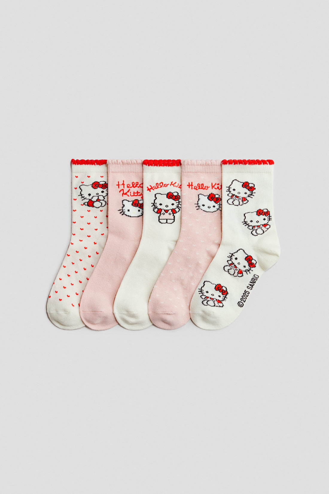 5-pack motif-detail socks - White Hello Kitty / 1.5-3.5