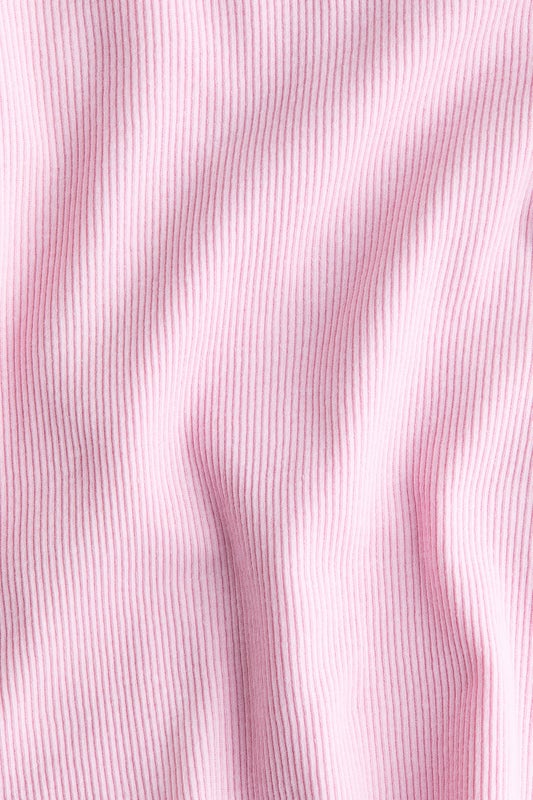 Overlocked ribbed T-shirt