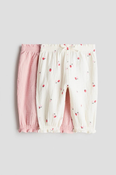 2-pack cotton muslin trousers