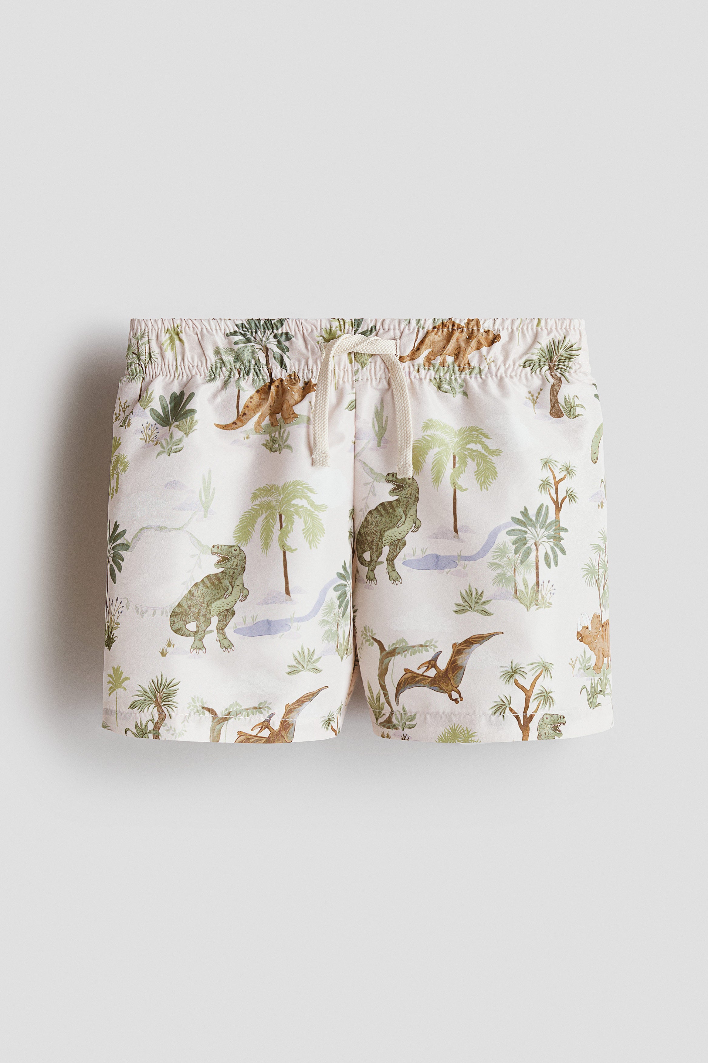 Printed swim shorts - Light Beige Dinosaurs / 8-10 Years