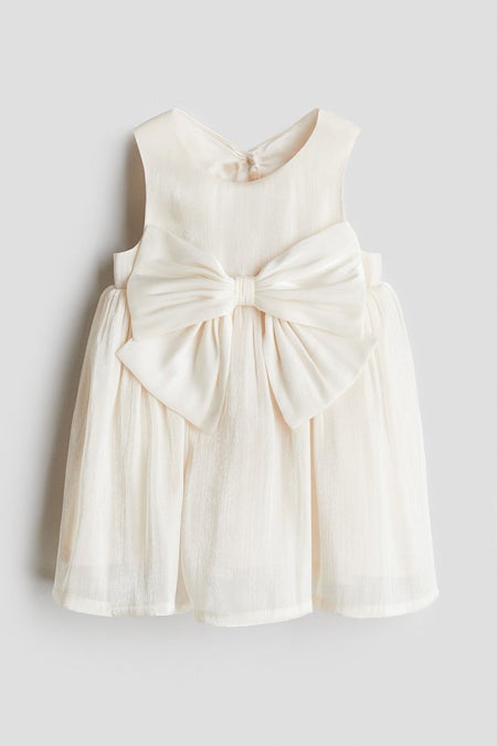 Bow-detail organza dress