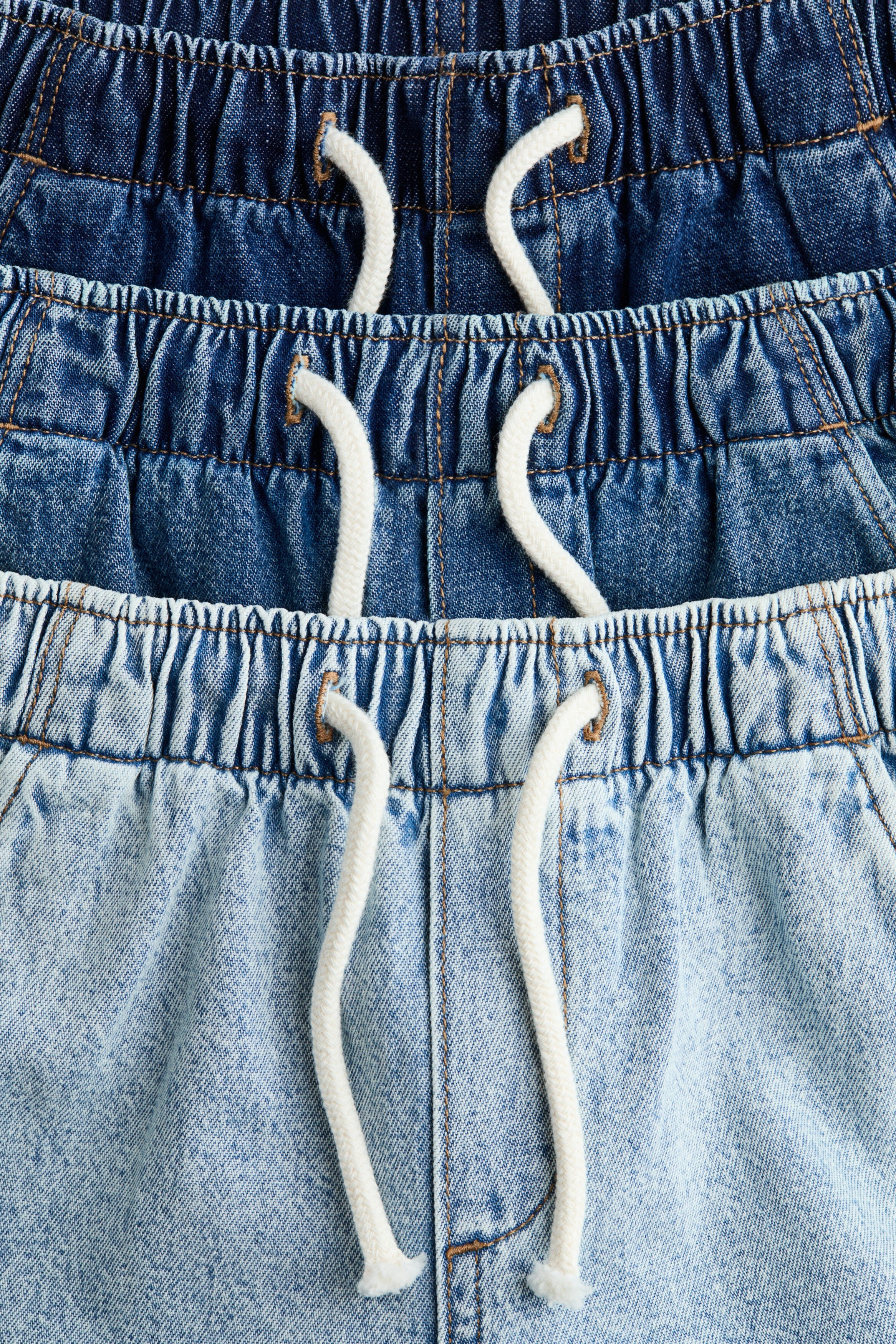 3-pack denim joggers