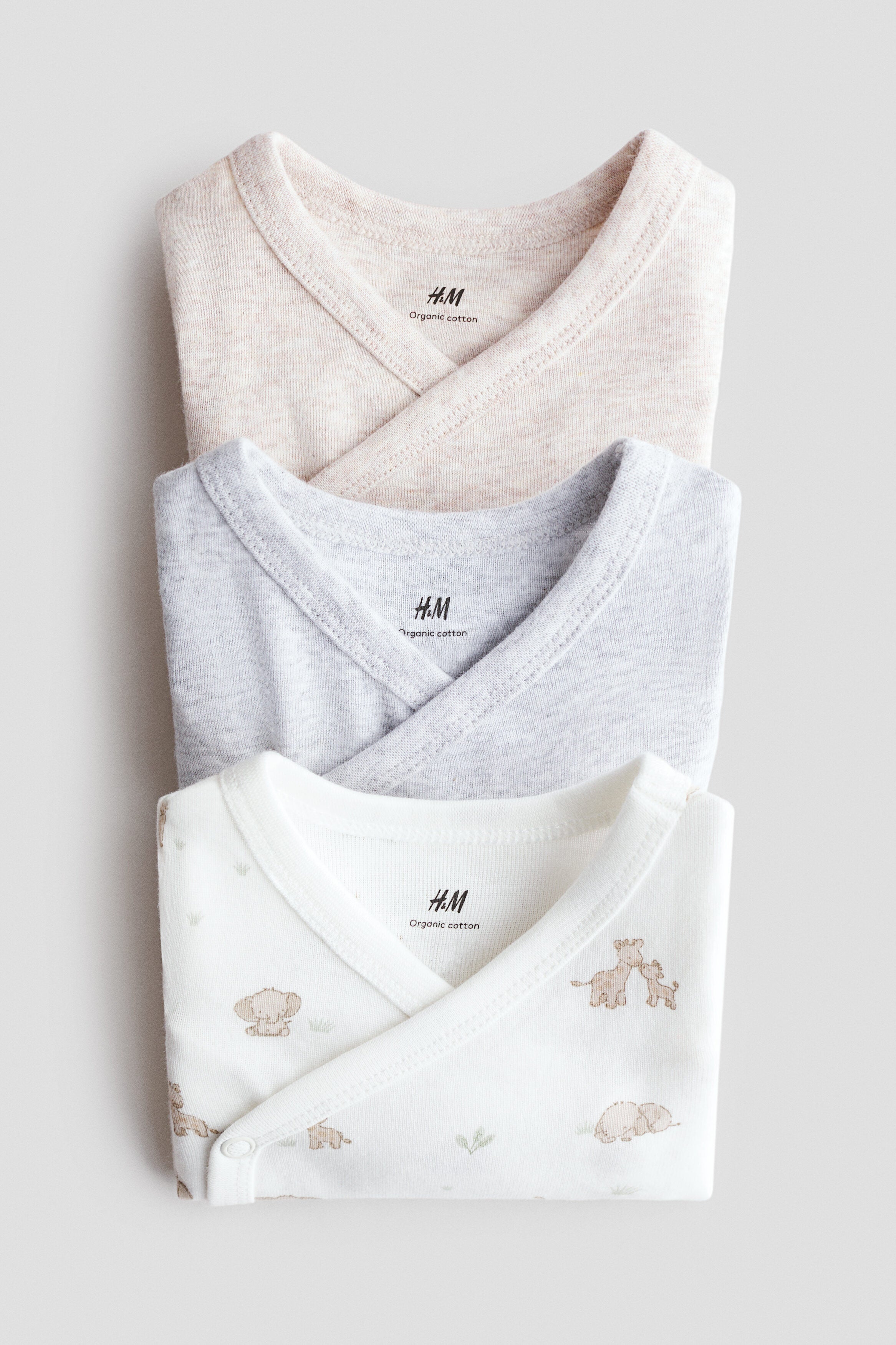 3-pack wrapover bodysuits