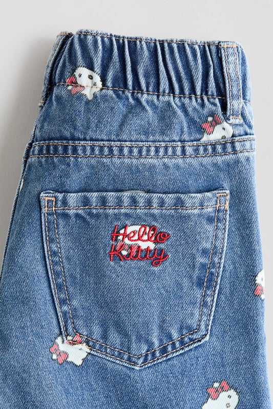 Printed Wide Leg Jeans