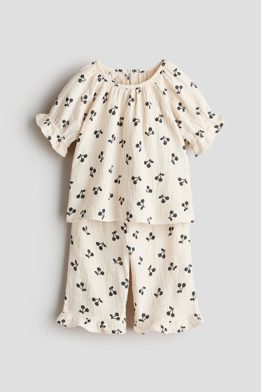 2-piece printed muslin set