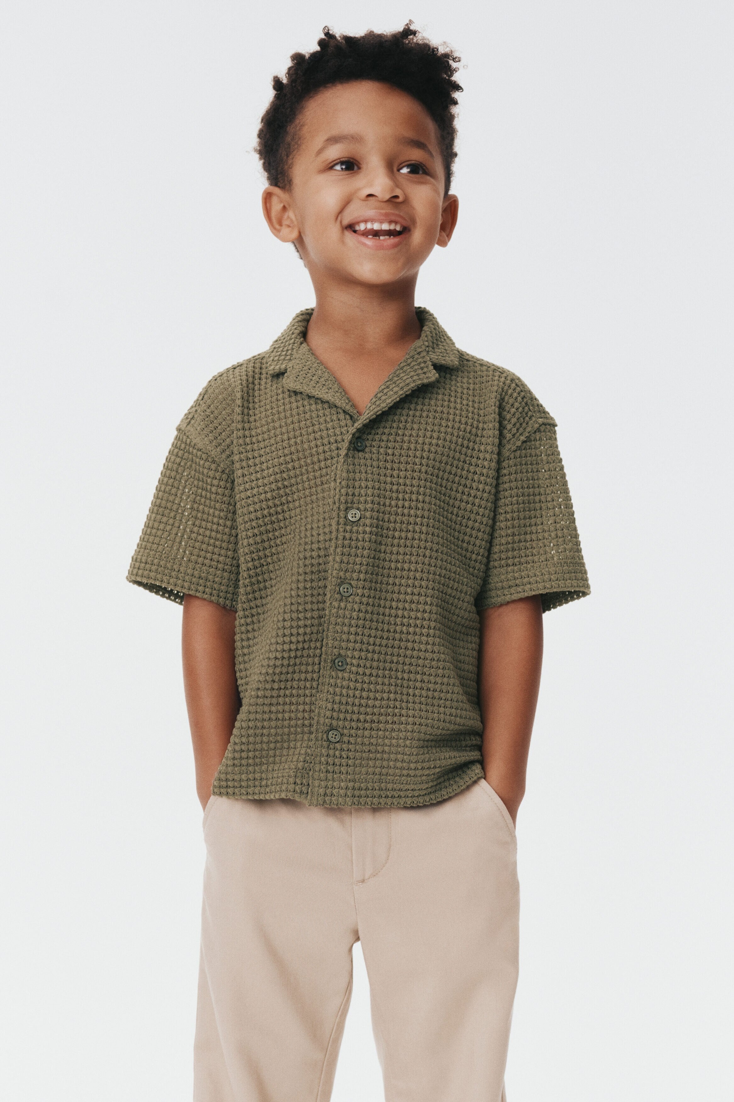 Loose-fit twill chinos - Beige / 9-10 Years
