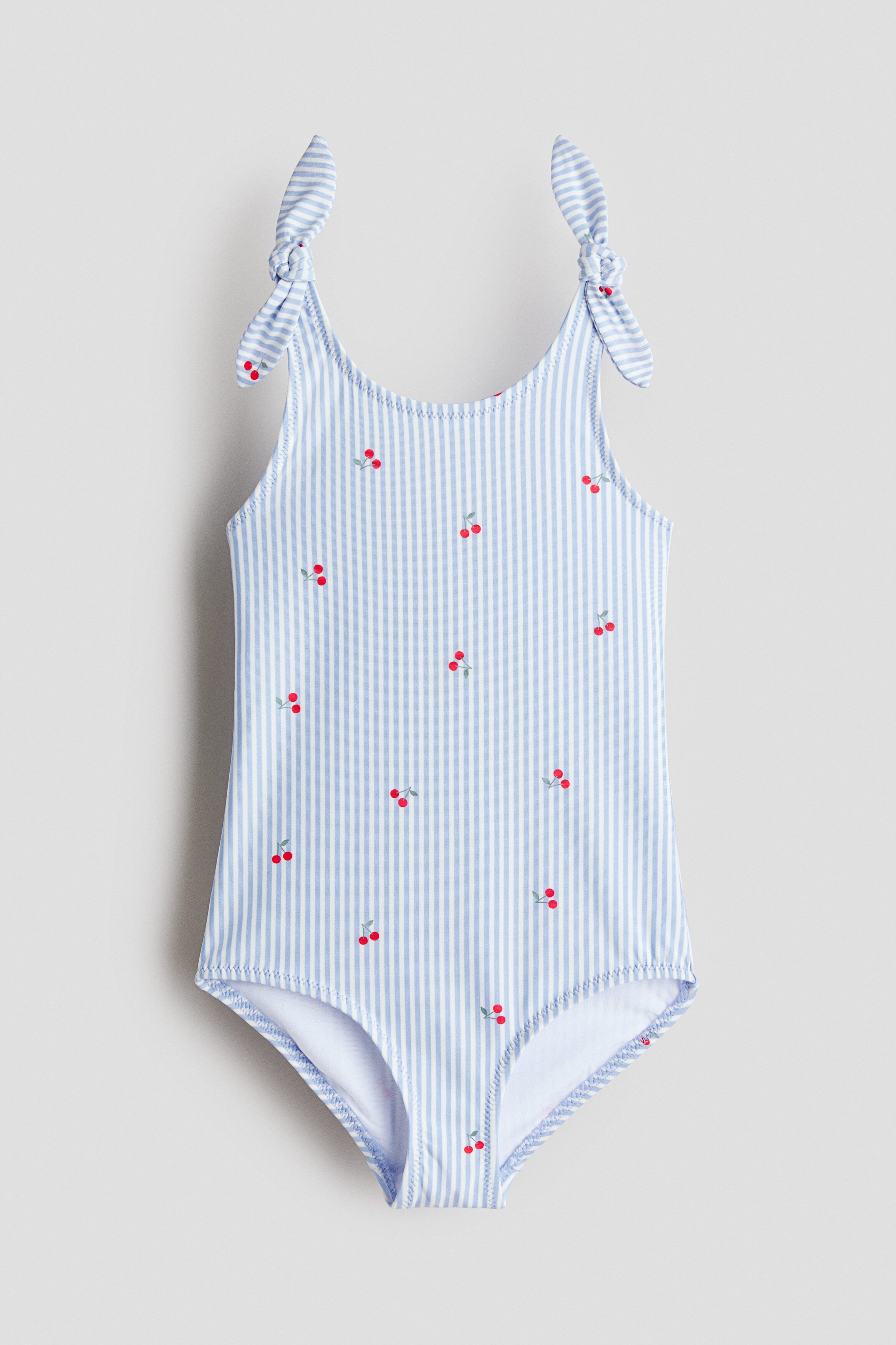 Printed swimsuit - Light Blue Cherries / 8-10 Years
